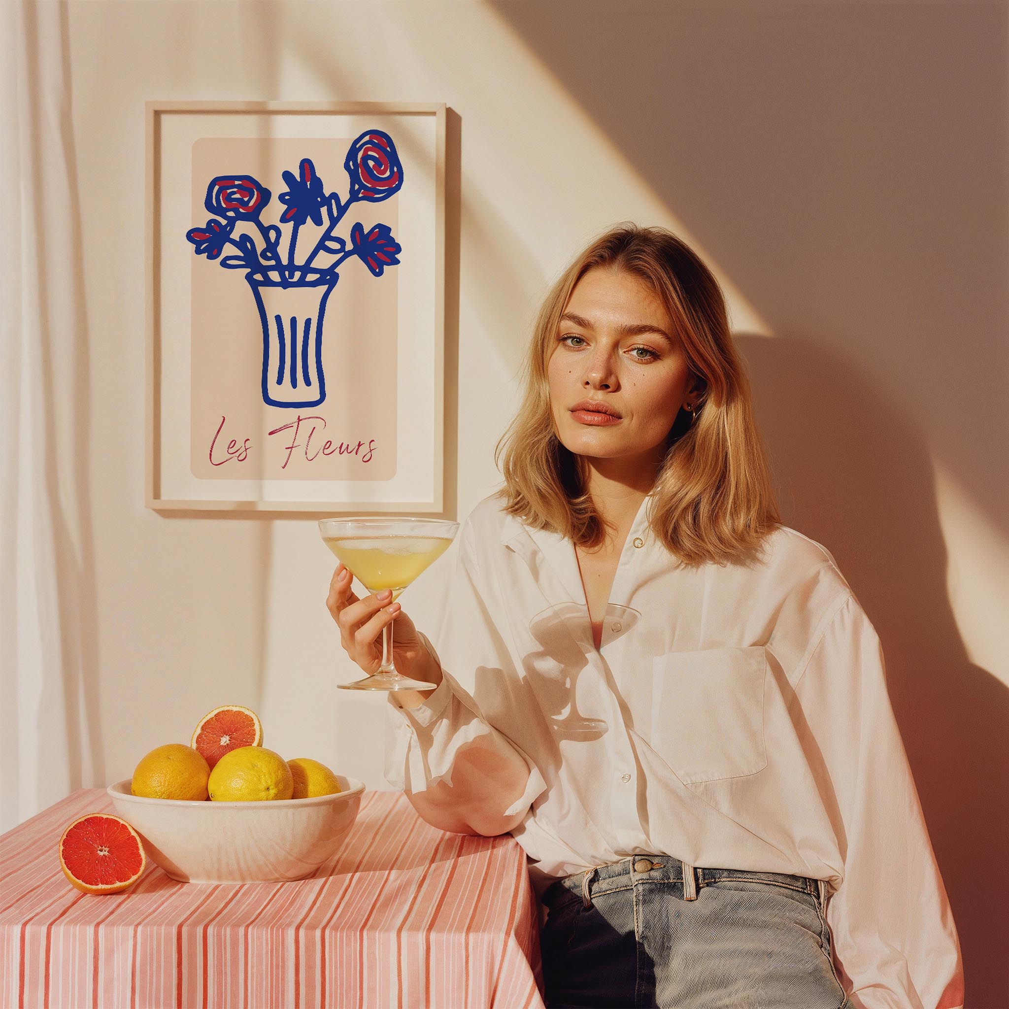 Les Fleurs Fransız Kültürü Çiçekler Mutfak Duvar Tablosu