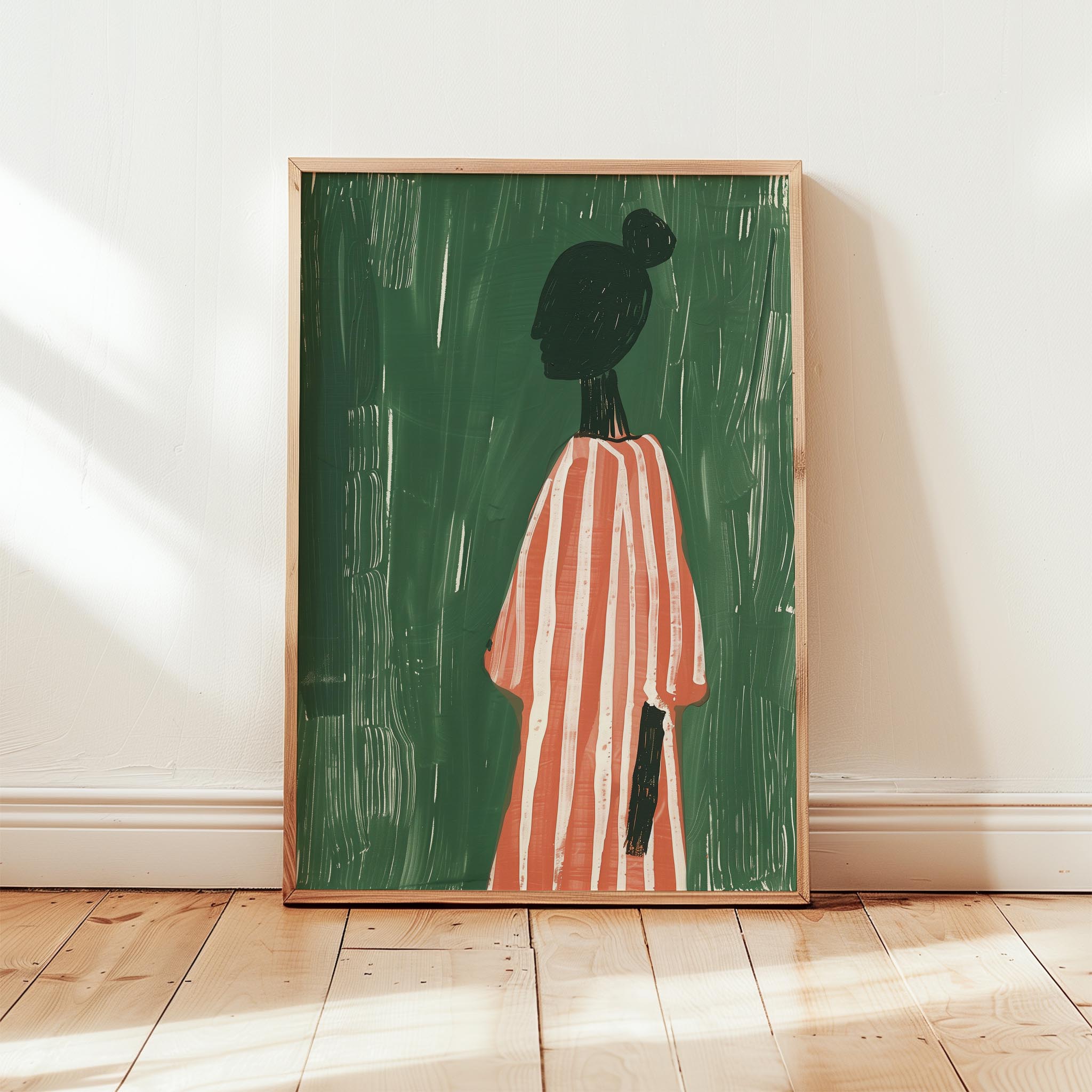 Soyut İnsan Portresi IV - Pembe Çizgili