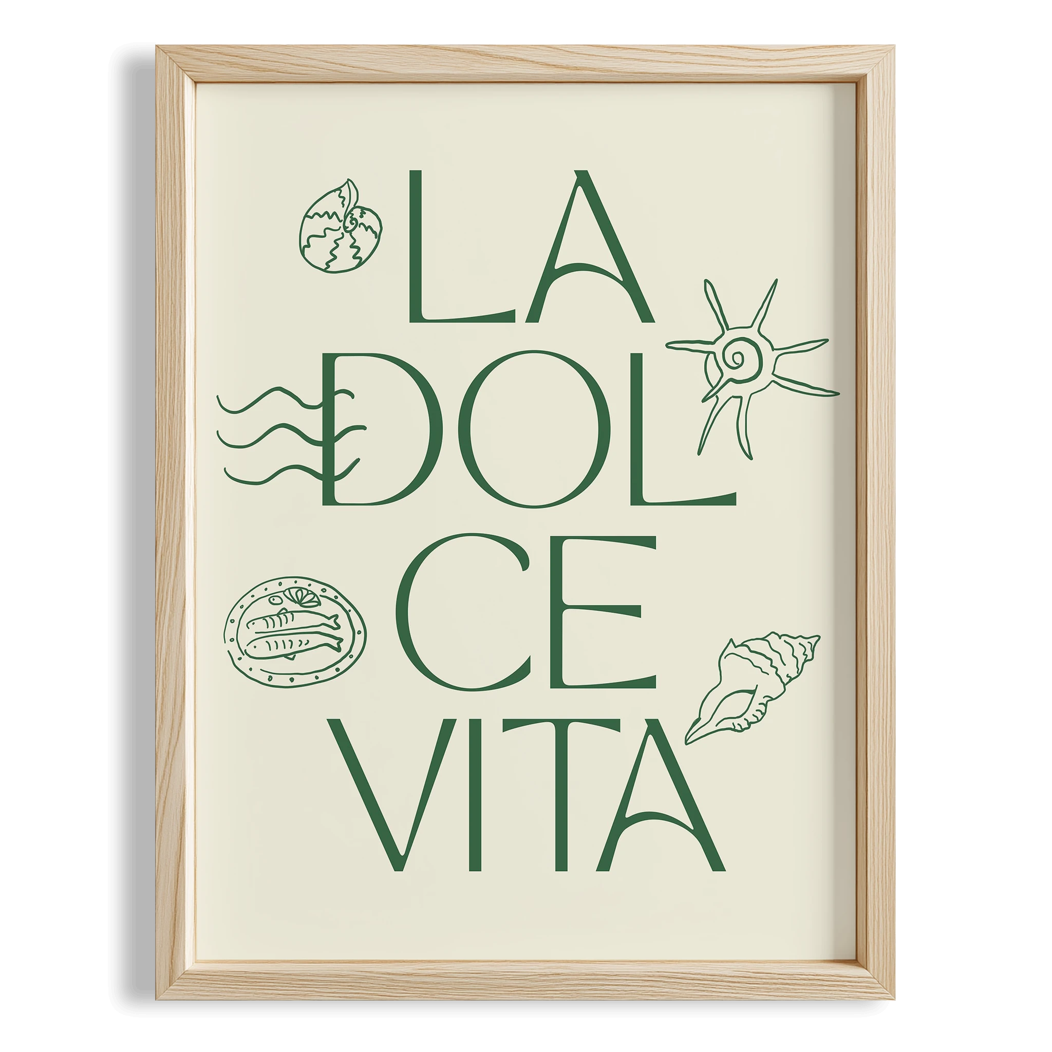 La Dolce Vita İtalyanca Tipografi Mutfak Duvar Tablosu III