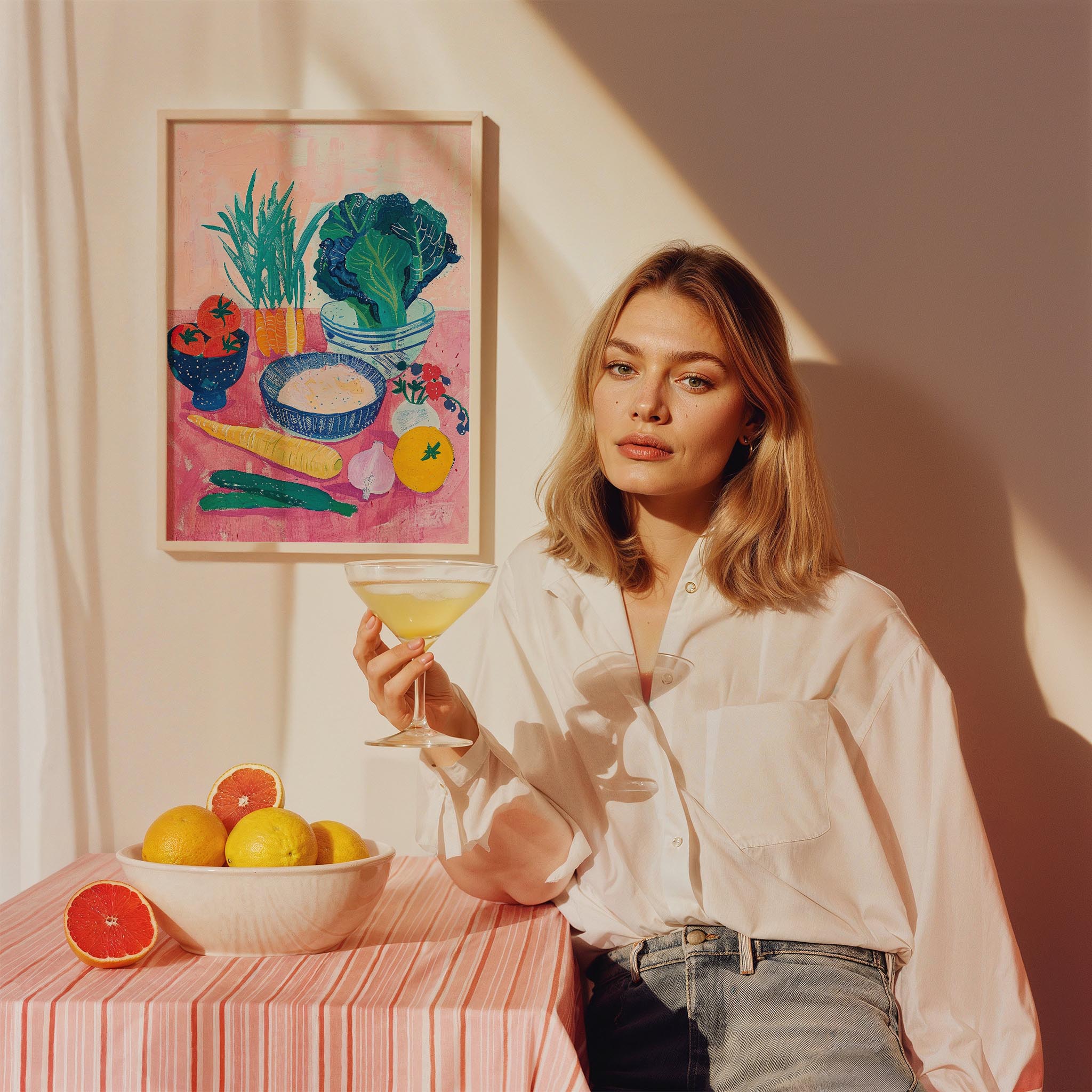 Sebze Sofrası Sağlıklı Yaşam Mutfak Duvar Tablosu