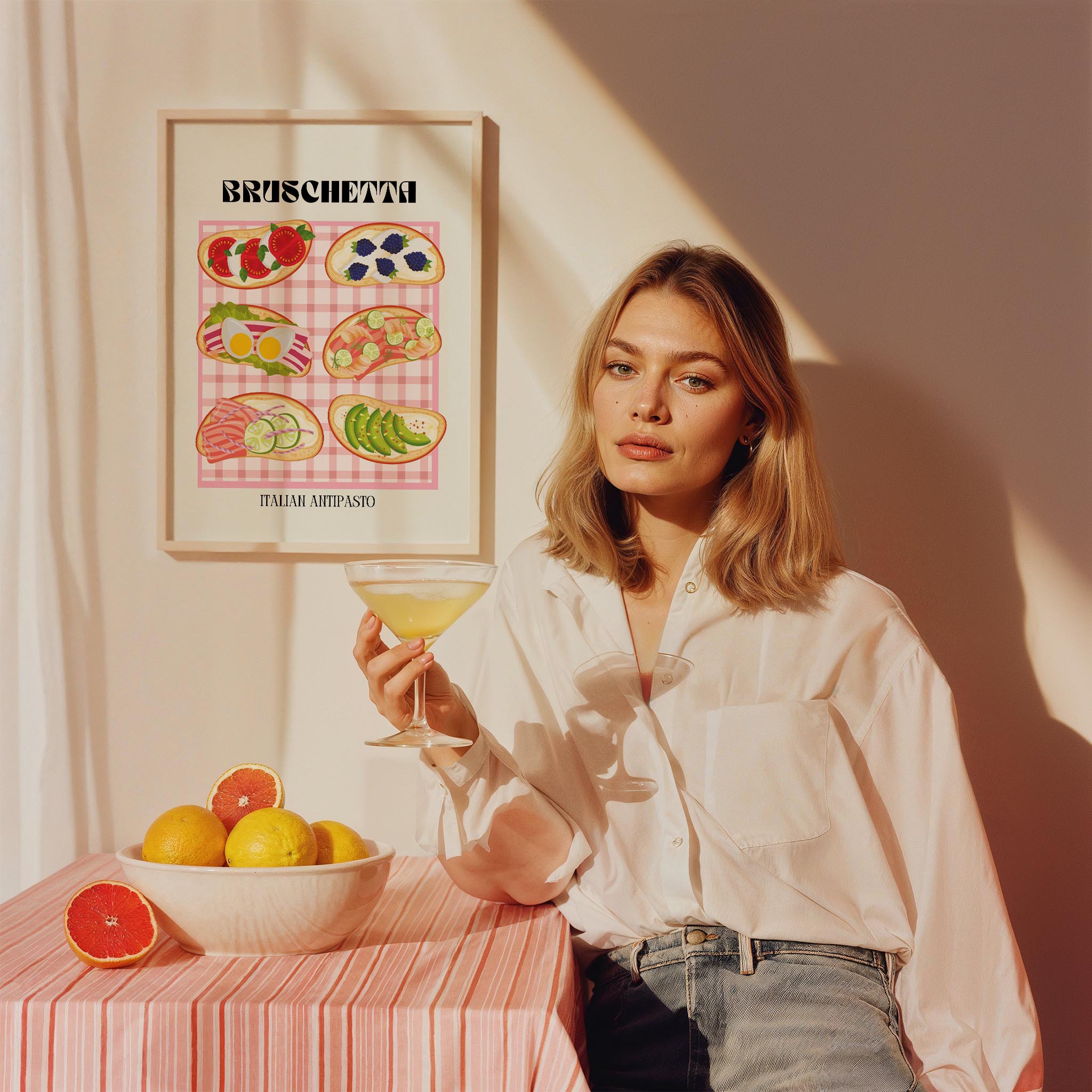 Bruschetta Akdeniz İtalya Koleksiyonu Mutfak Duvar Tablosu