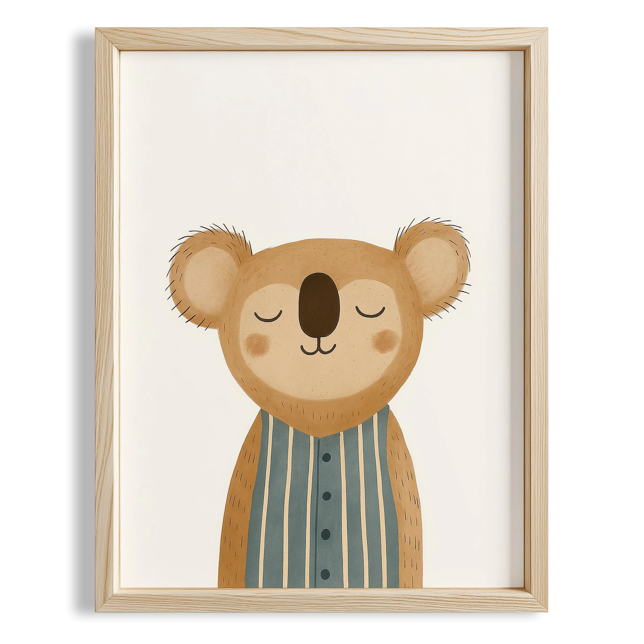 Sevimli Koala Minimalist Erkek Çocuk Odası Ahşap Tablo