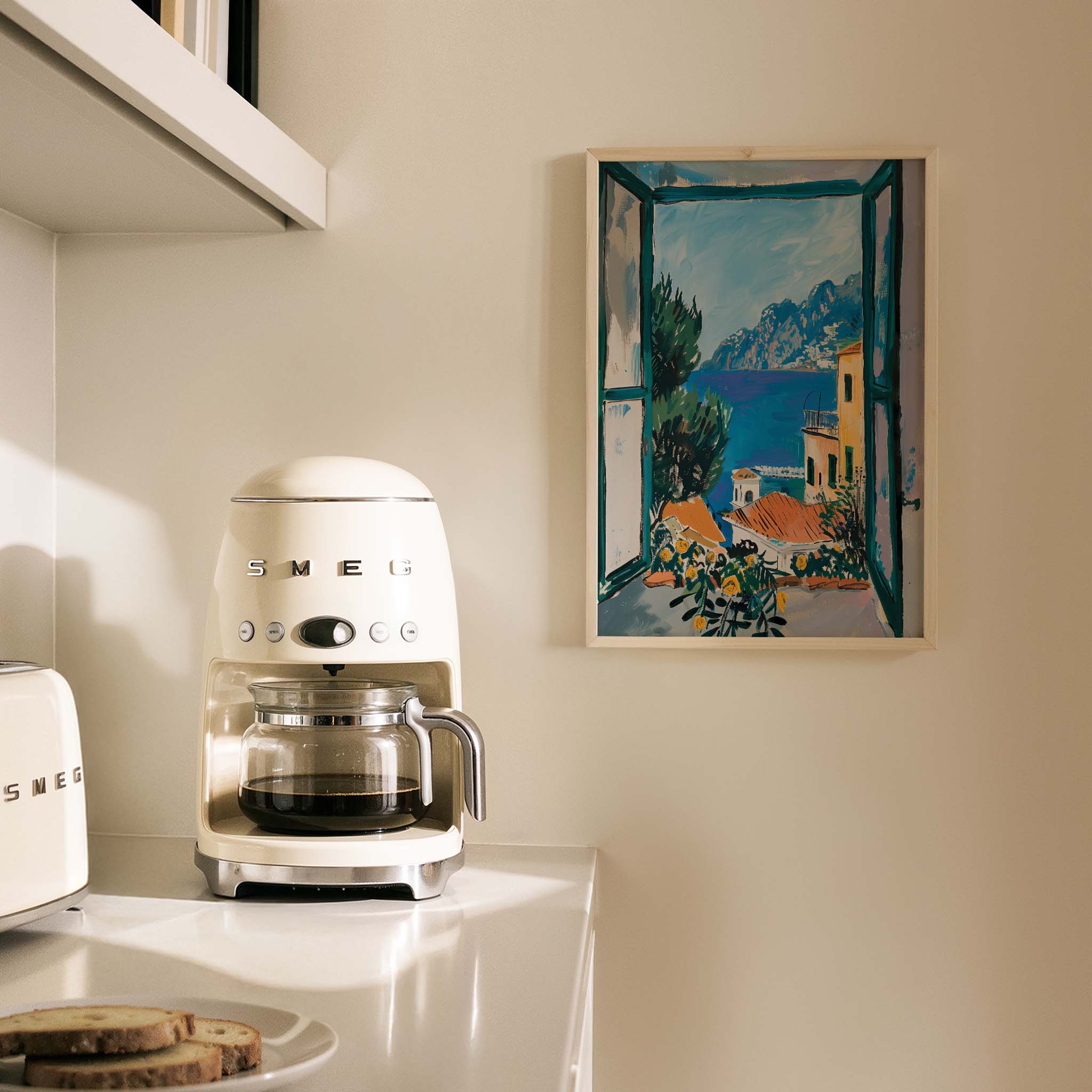 Akdeniz Penceresinden Manzara Mutfak Duvar Tablosu