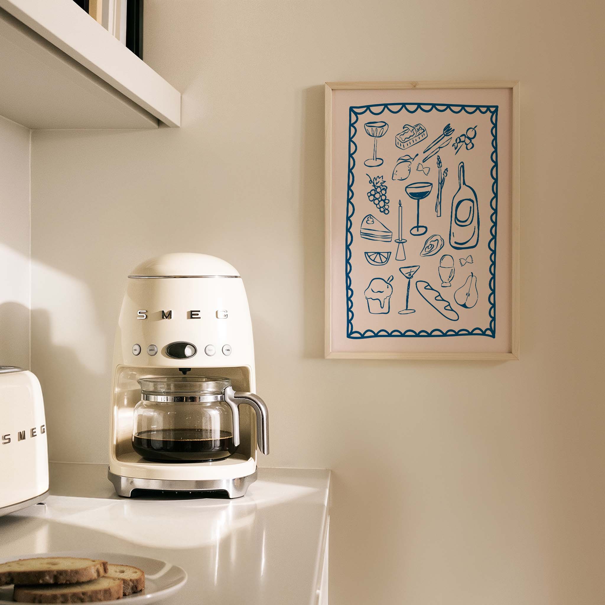 Şarap Sofrası Akdeniz İtalya Koleksiyonu Mutfak Duvar Tablosu