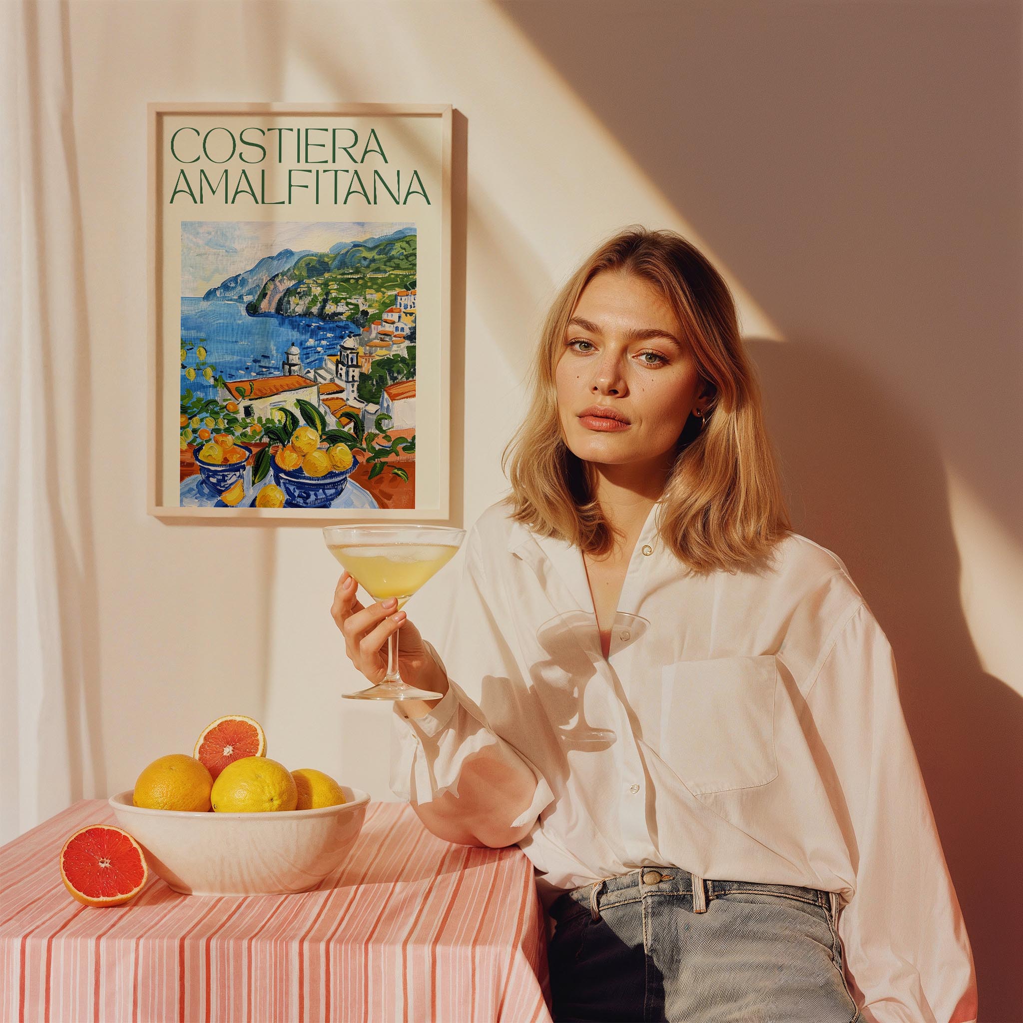 Costiera Amalfitana Akdeniz İtalya Koleksiyonu Mutfak Duvar Tablosu