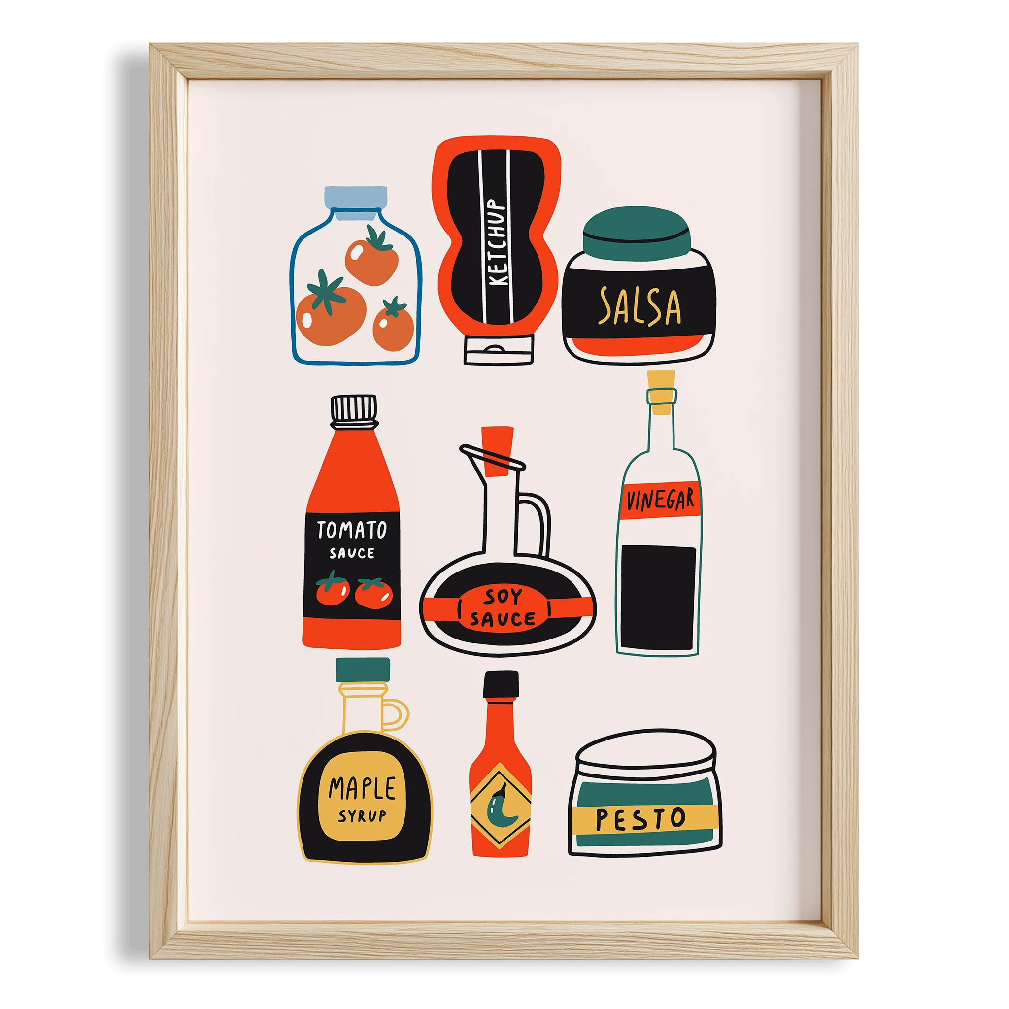 Akdeniz Sosları Mutfak Duvar Tablosu