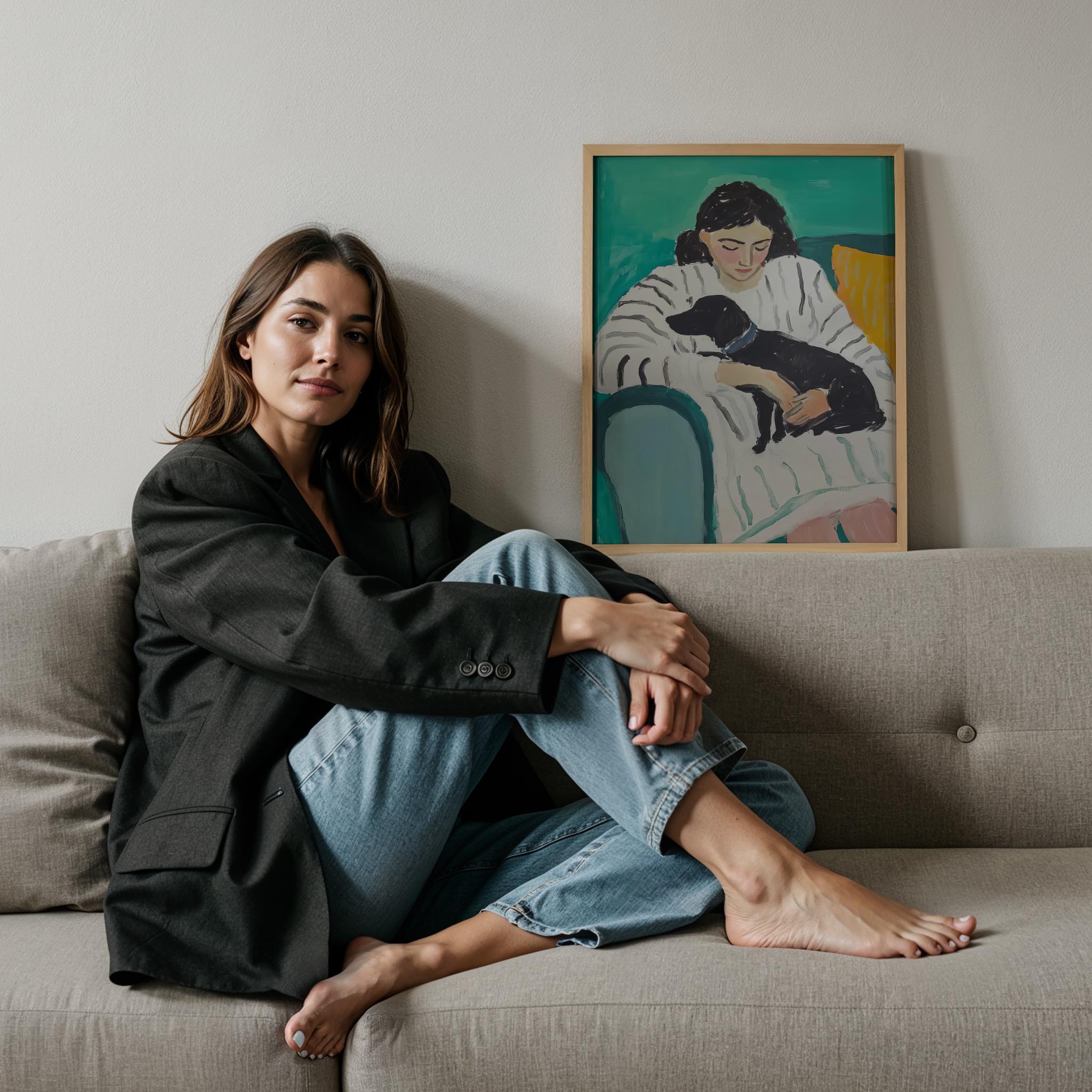 Kadın ve Köpek III - Çizgili