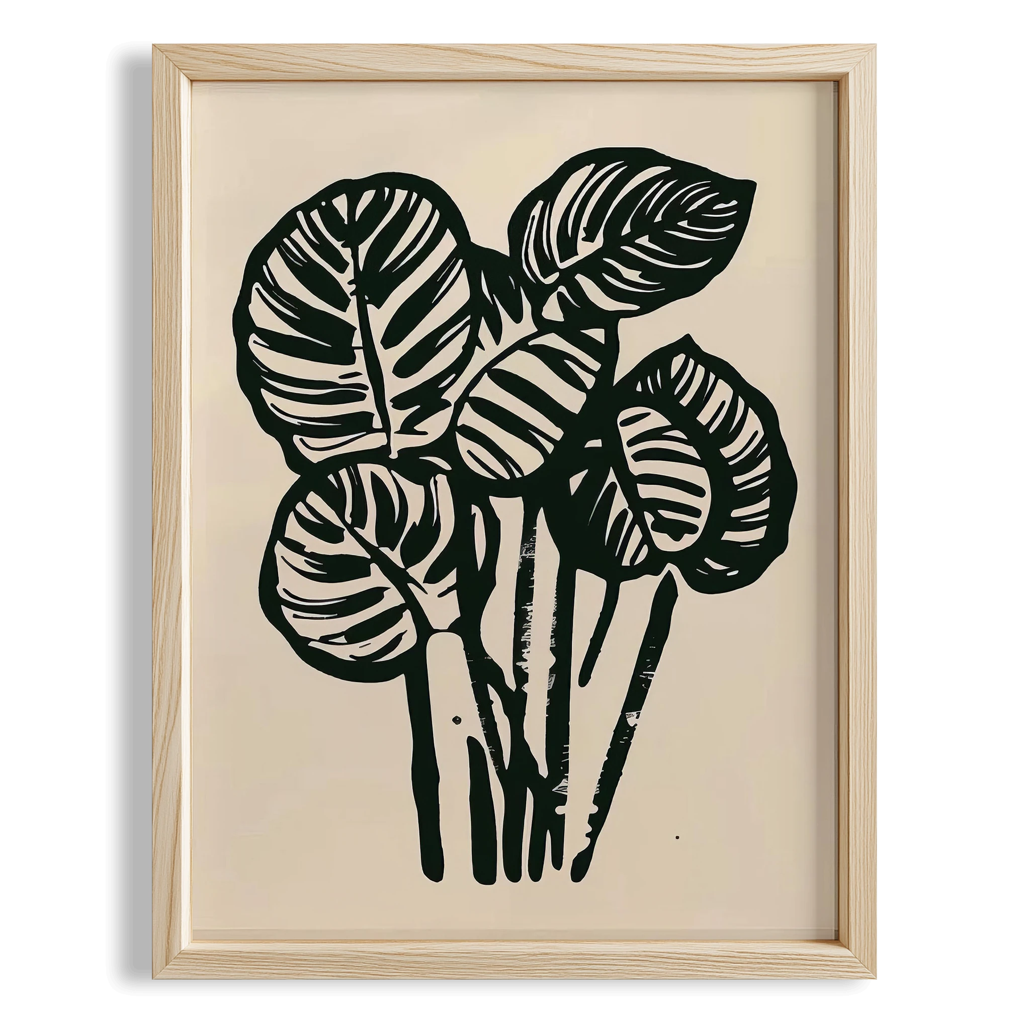 Tropik Yapraklar I - Siyah Bej