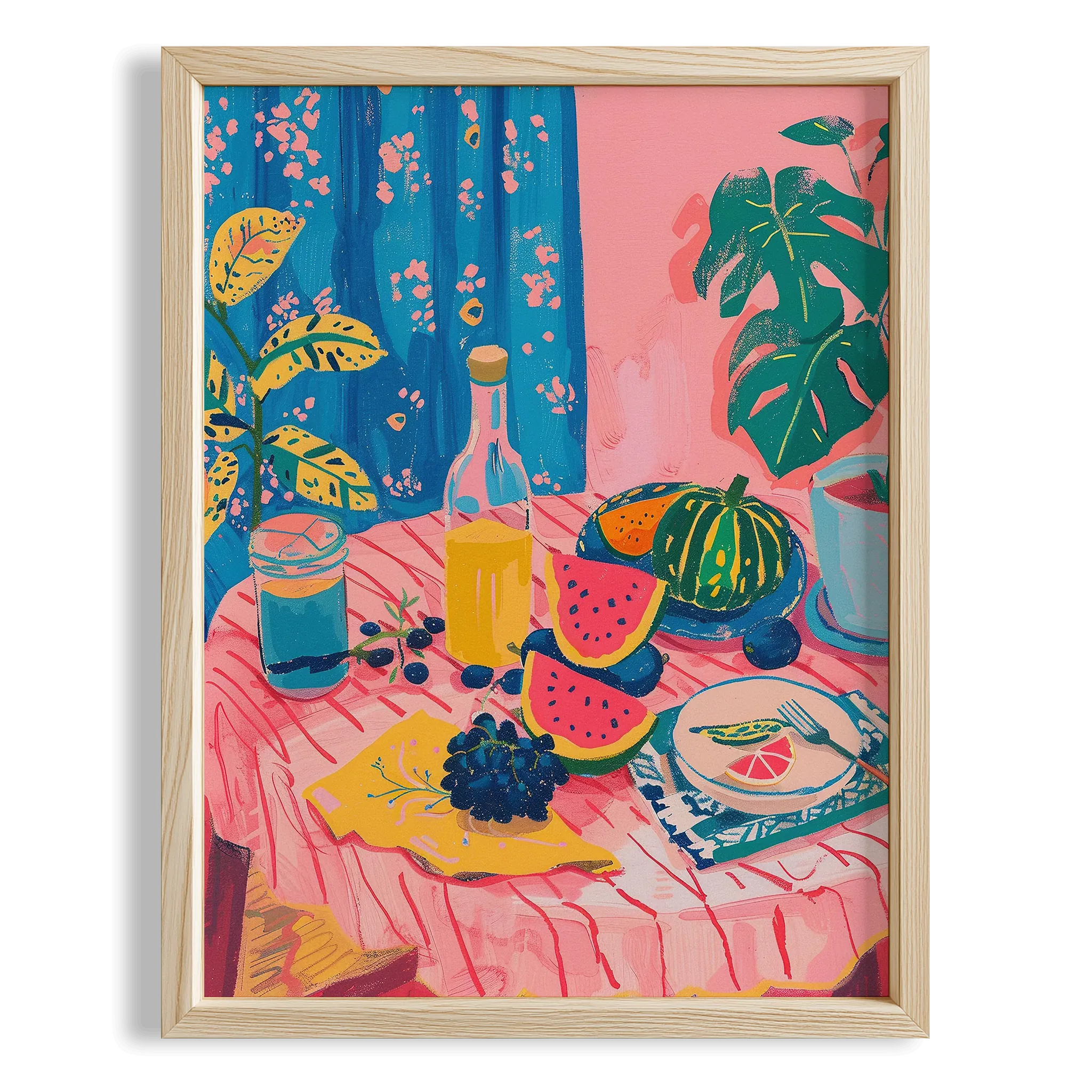 Karpuz Limonata Meyve Sofrası Mutfak Duvar Tablosu
