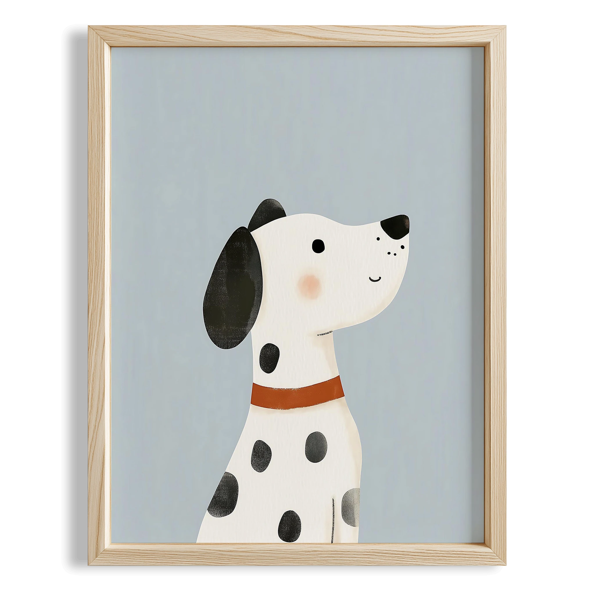 Sevimli Köpek Mavi Hayvan Temalı Erkek Çocuk Odası Ahşap Tablo I