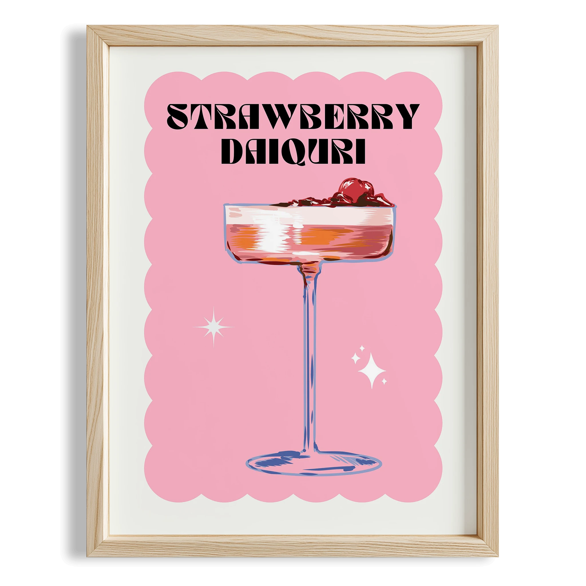 Çilekli Daiquri Kokteyller Mutfak Duvar Tablosu