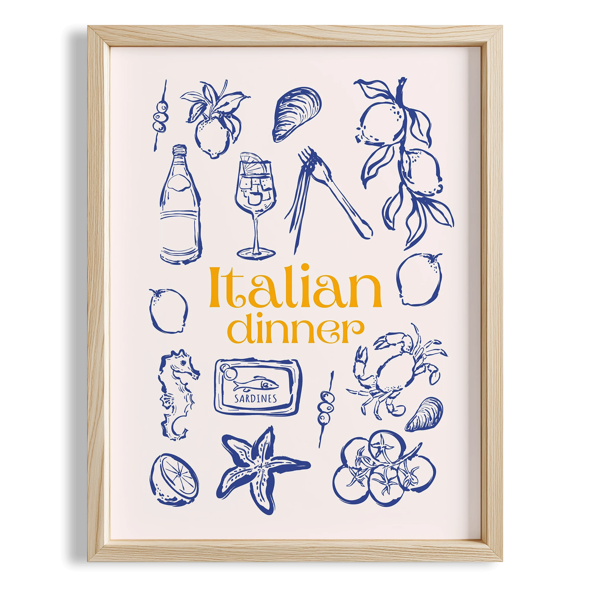 Italian Dinner Akdeniz İtalya Koleksiyonu Mutfak Duvar Tablosu II