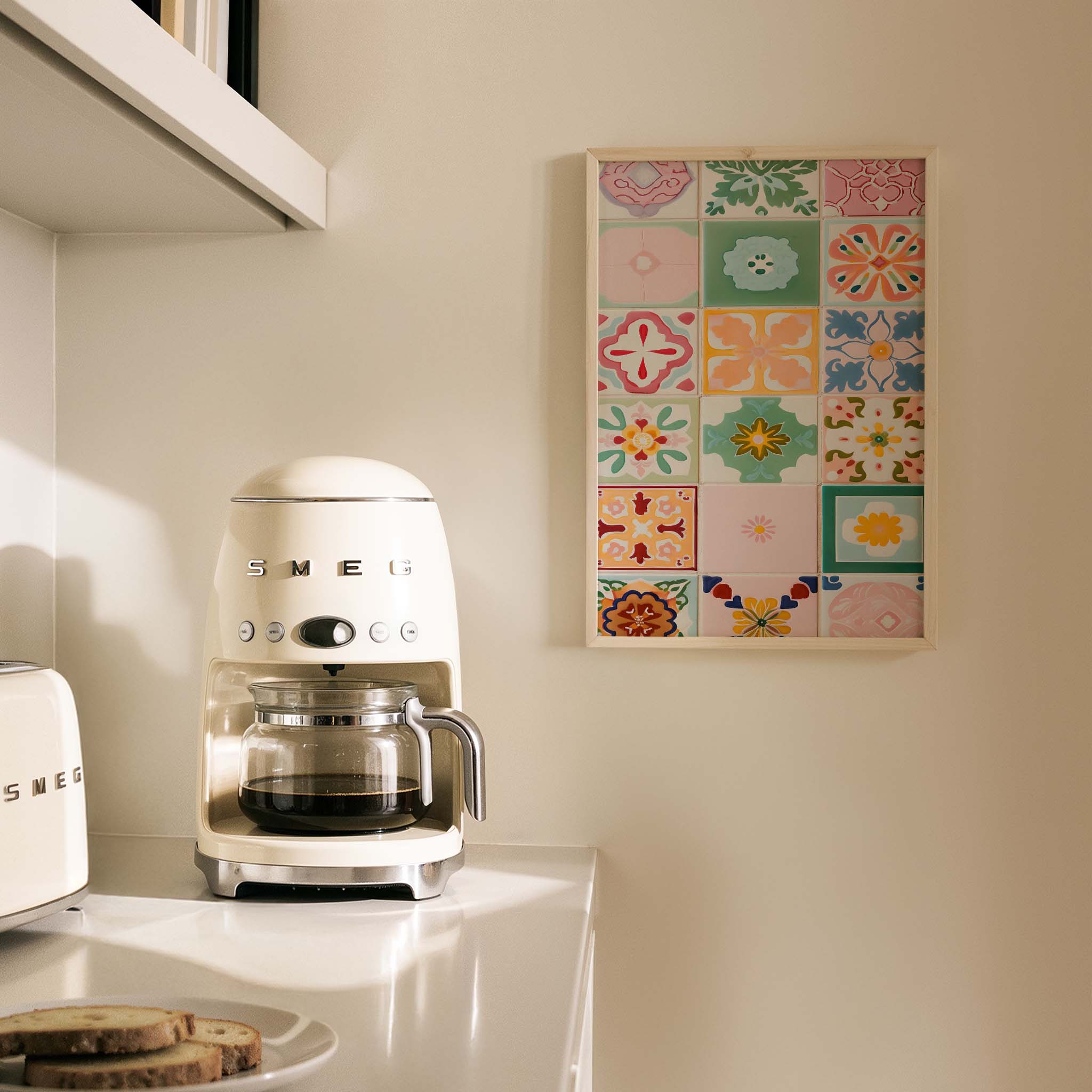 Akdeniz Seramik Deseni IV Mutfak Duvar Tablosu