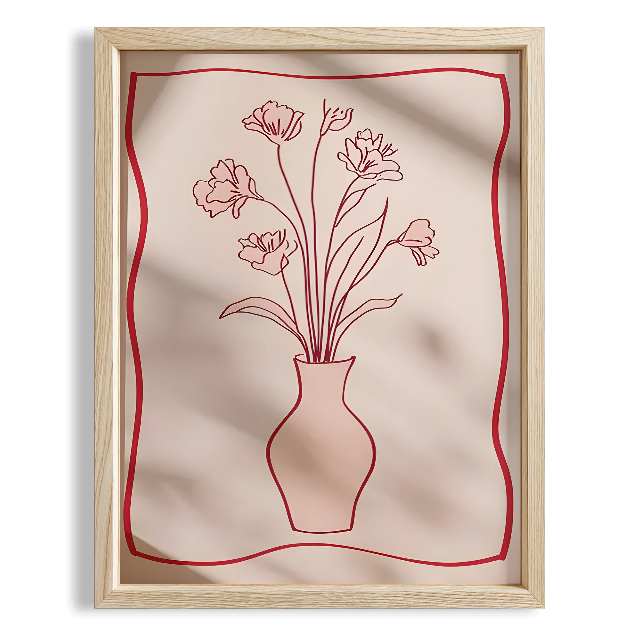 Çizgisel Vazo I - Çiçek Çerçeve