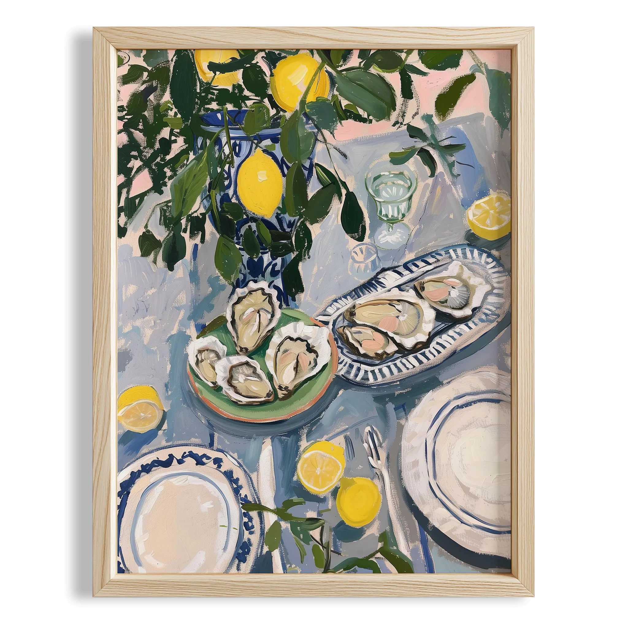 Amalfi Sofrası Natürmort Akdeniz İtalya Koleksiyonu Mutfak Duvar Tablosu