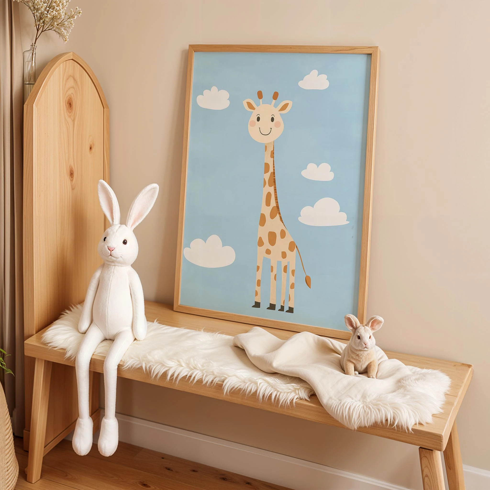 Sevimli Zürafa ve Bulutlar