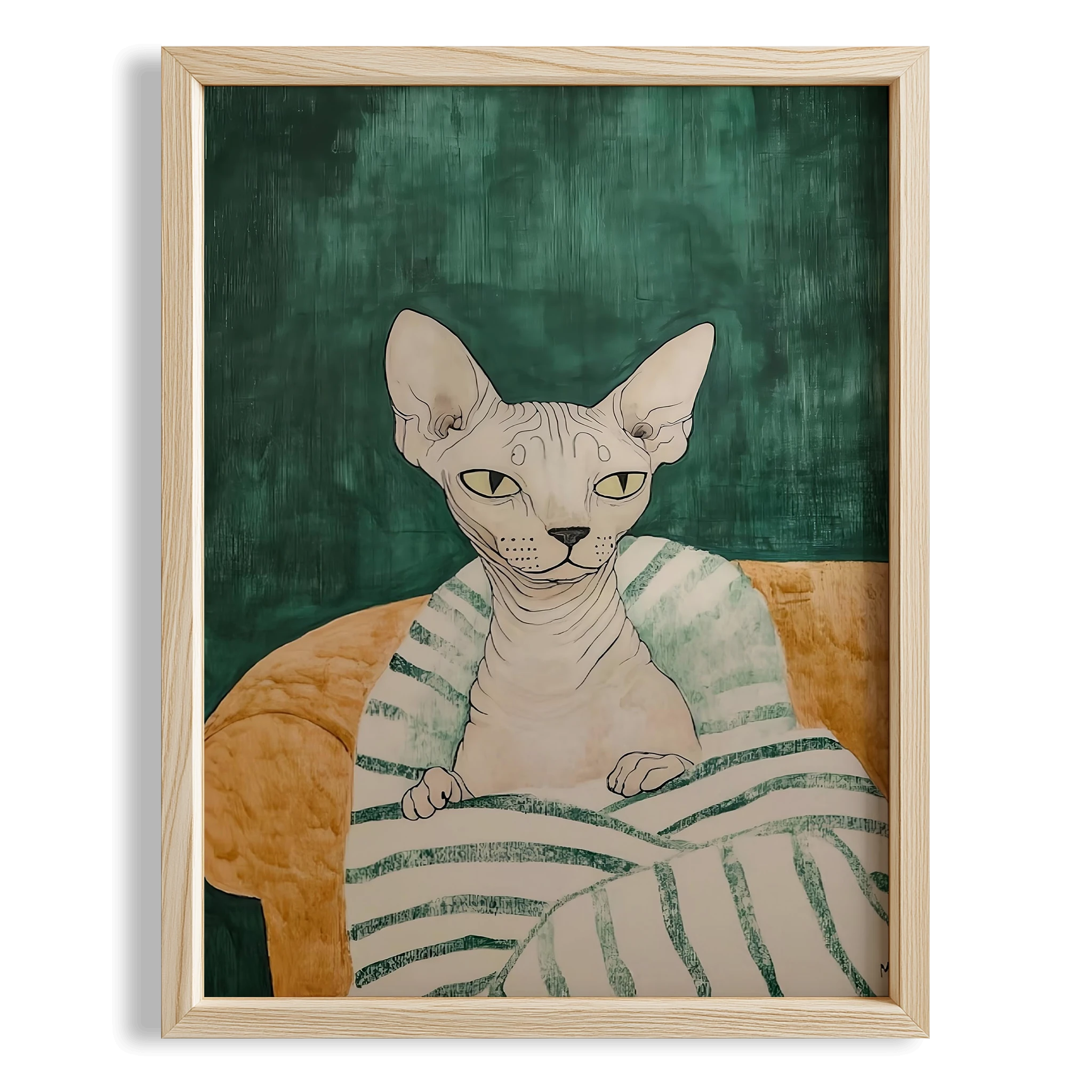 Kedi Portre VIII - Sfenks Zümrüt Çizgili