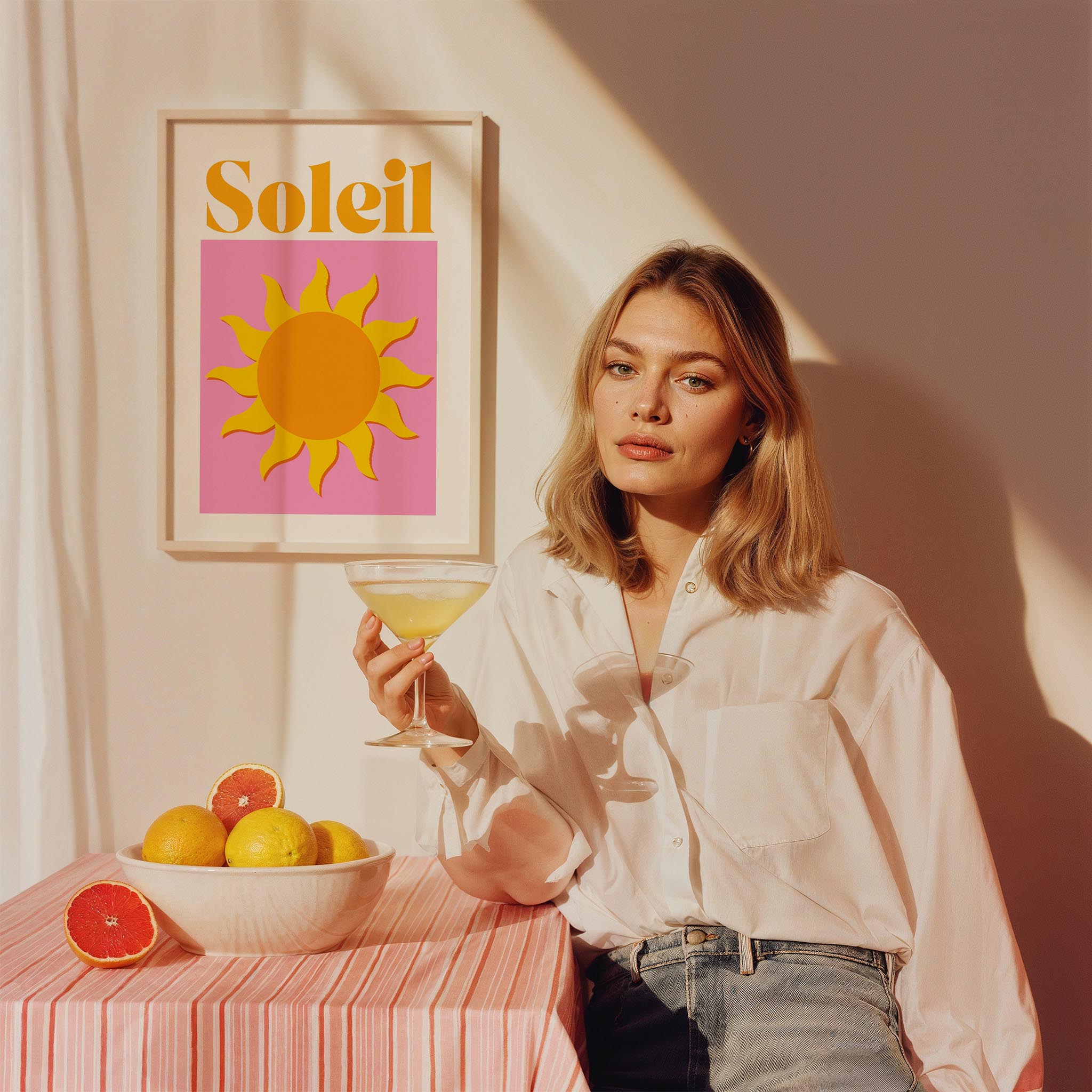 Soleil Güneş Tipografi Mutfak Duvar Tablosu