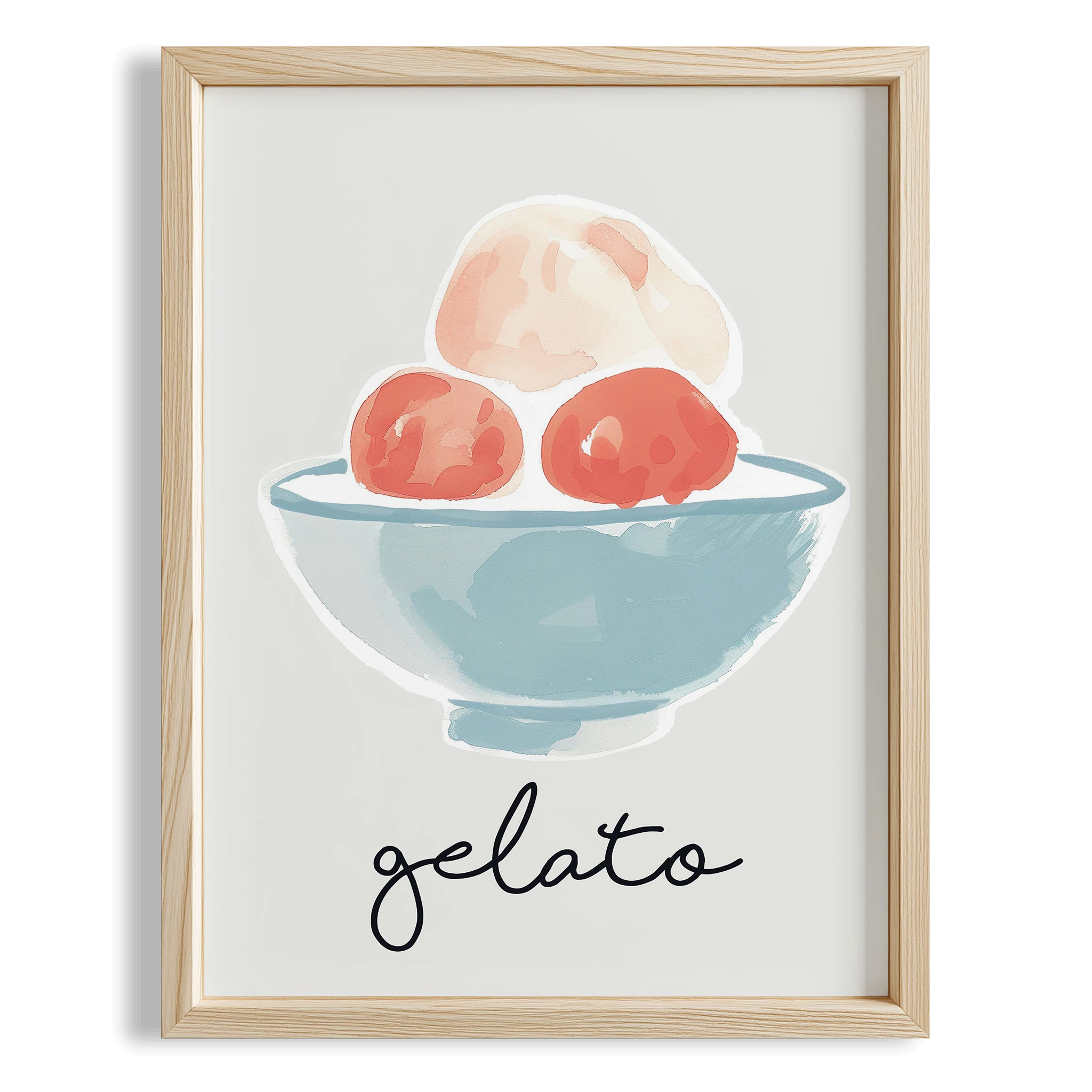 Gelato İllüstrasyon Retro Maximalist Mutfak Duvar Tablosu