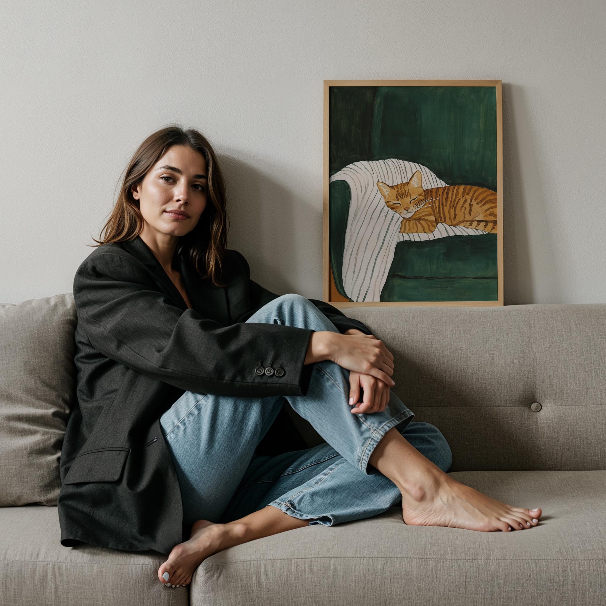 Kedi Portre VII - Sarman Çizgili