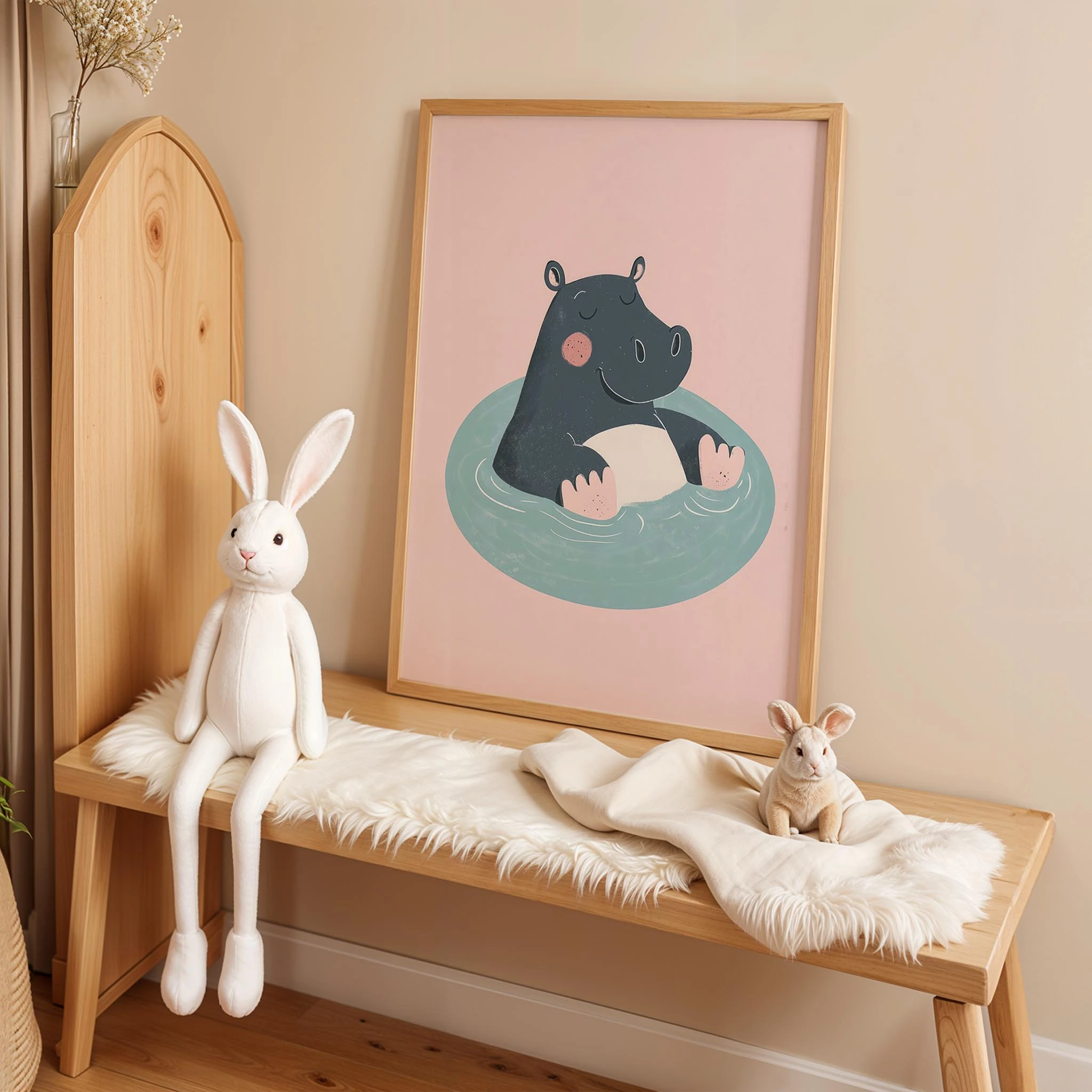 Yüzen Gergedan - Pembe Fon