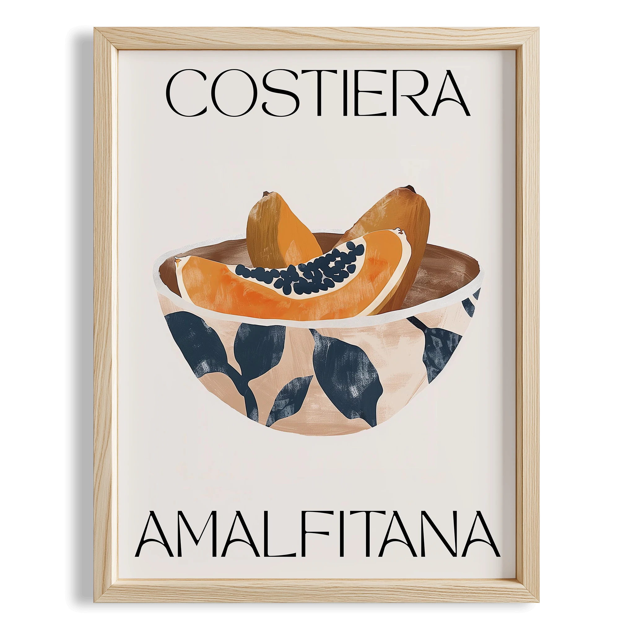 Costiera Amalfitana Papaya Akdeniz İtalya Koleksiyonu Mutfak Duvar Tablosu II