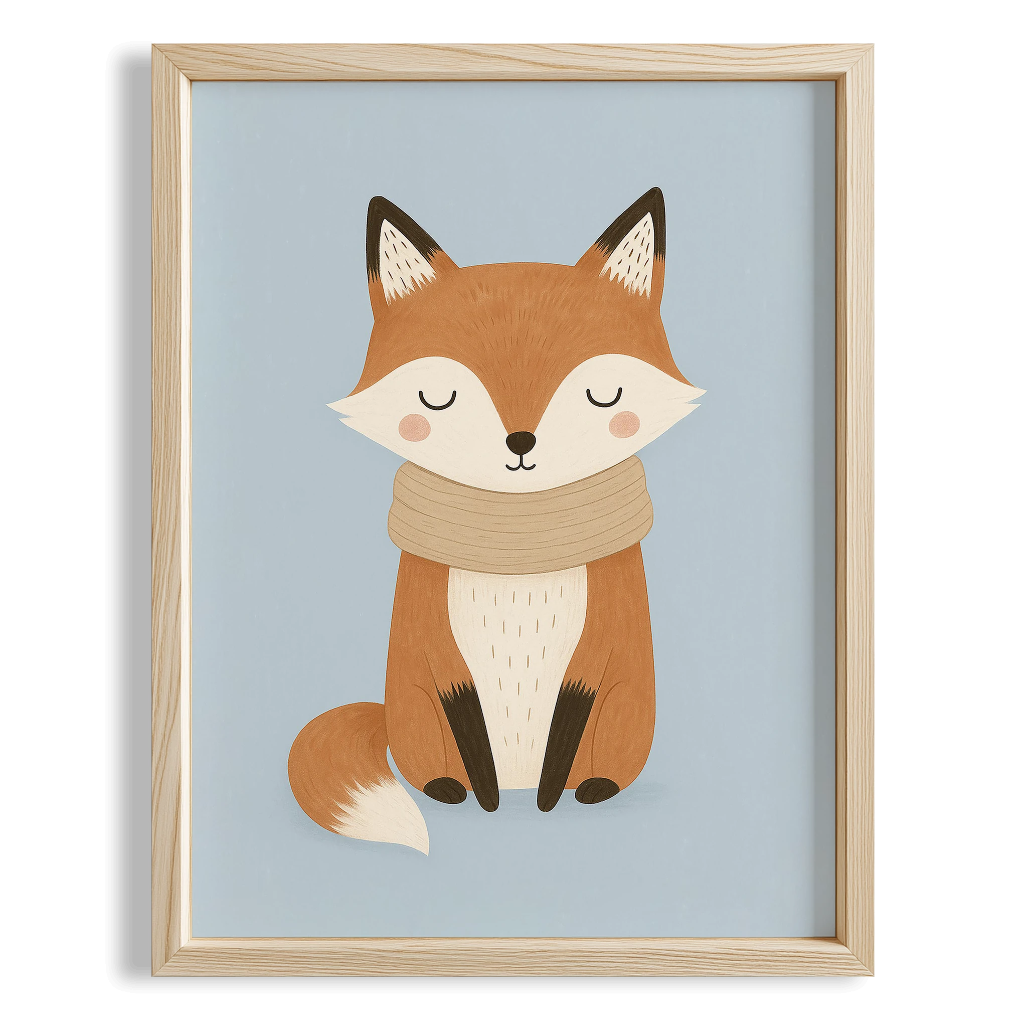 Sevimli Tilki Hayvan Temalı Erkek Çocuk Odası Ahşap Tablo