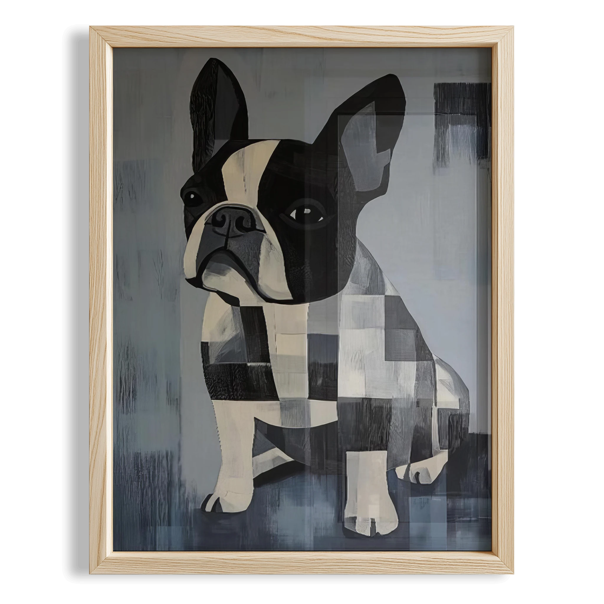 Köpek Portre II - Fransız Buldog Geometrik