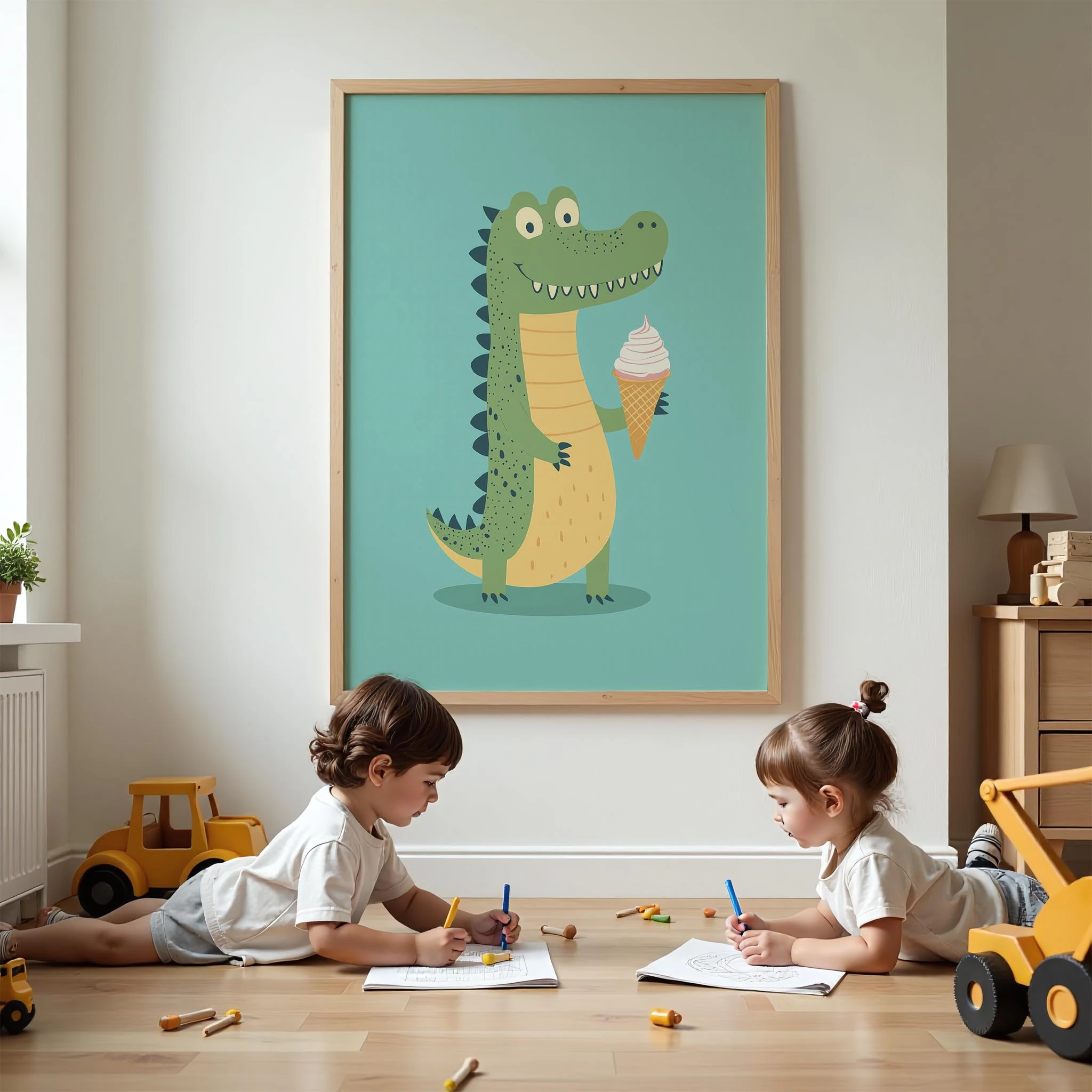 Dondurma Seven Timsah - Mavi Fon