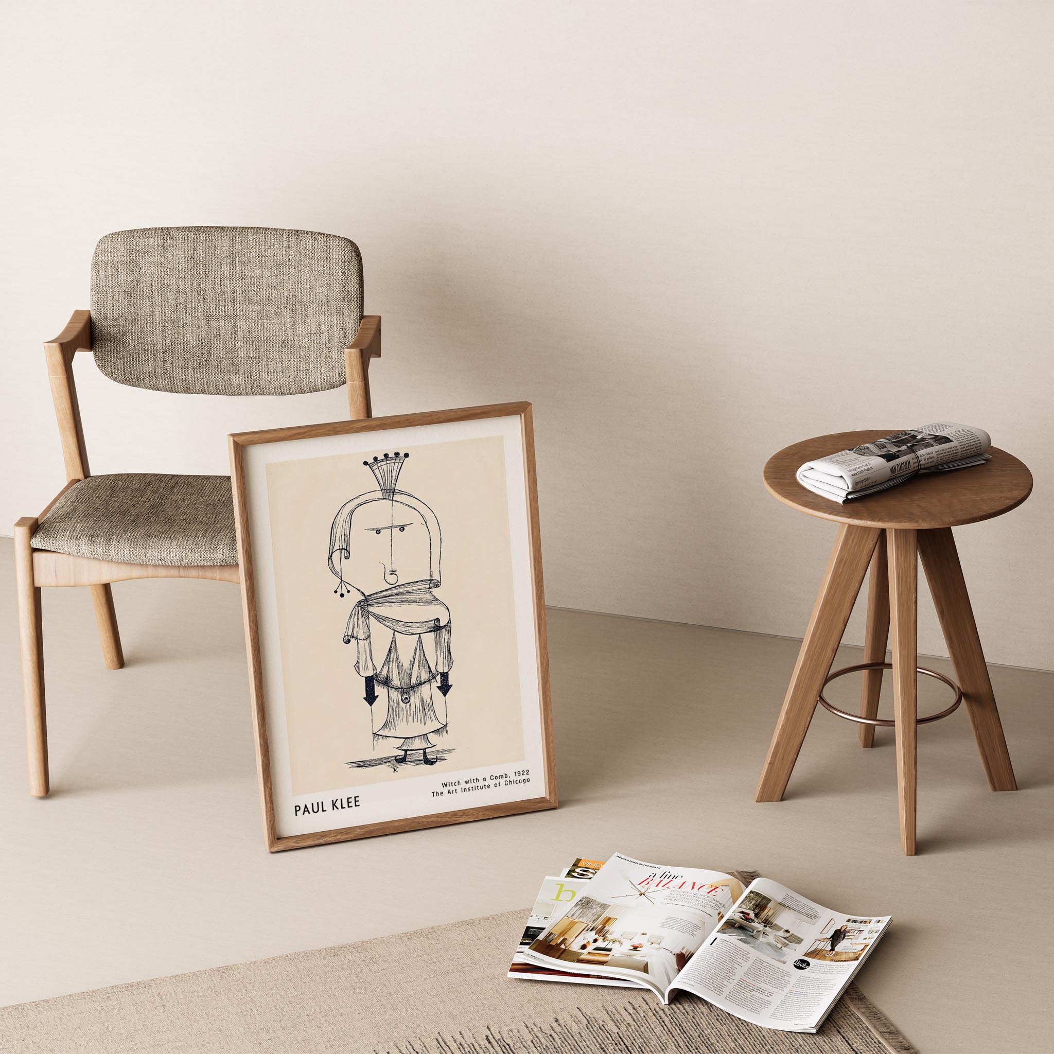 Paul Klee Taraklı Cadı 1922 Suluboya I Duvar Tablosu