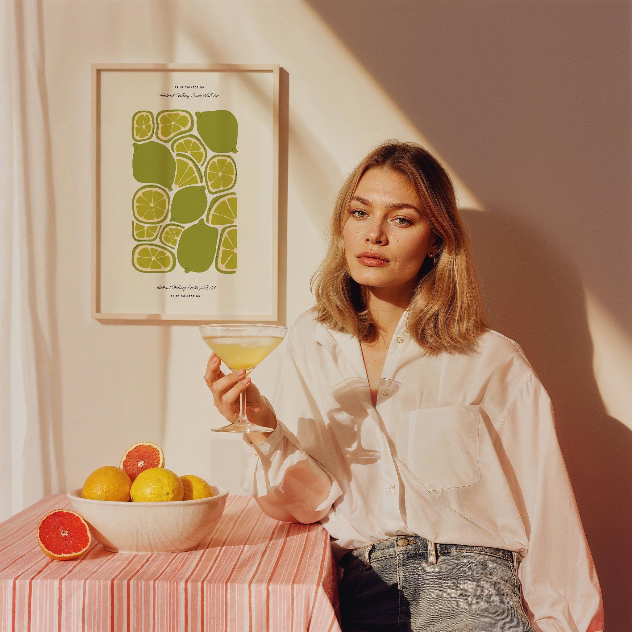 Lime Misket Limonu Sebzeler Mutfak Duvar Tablosu