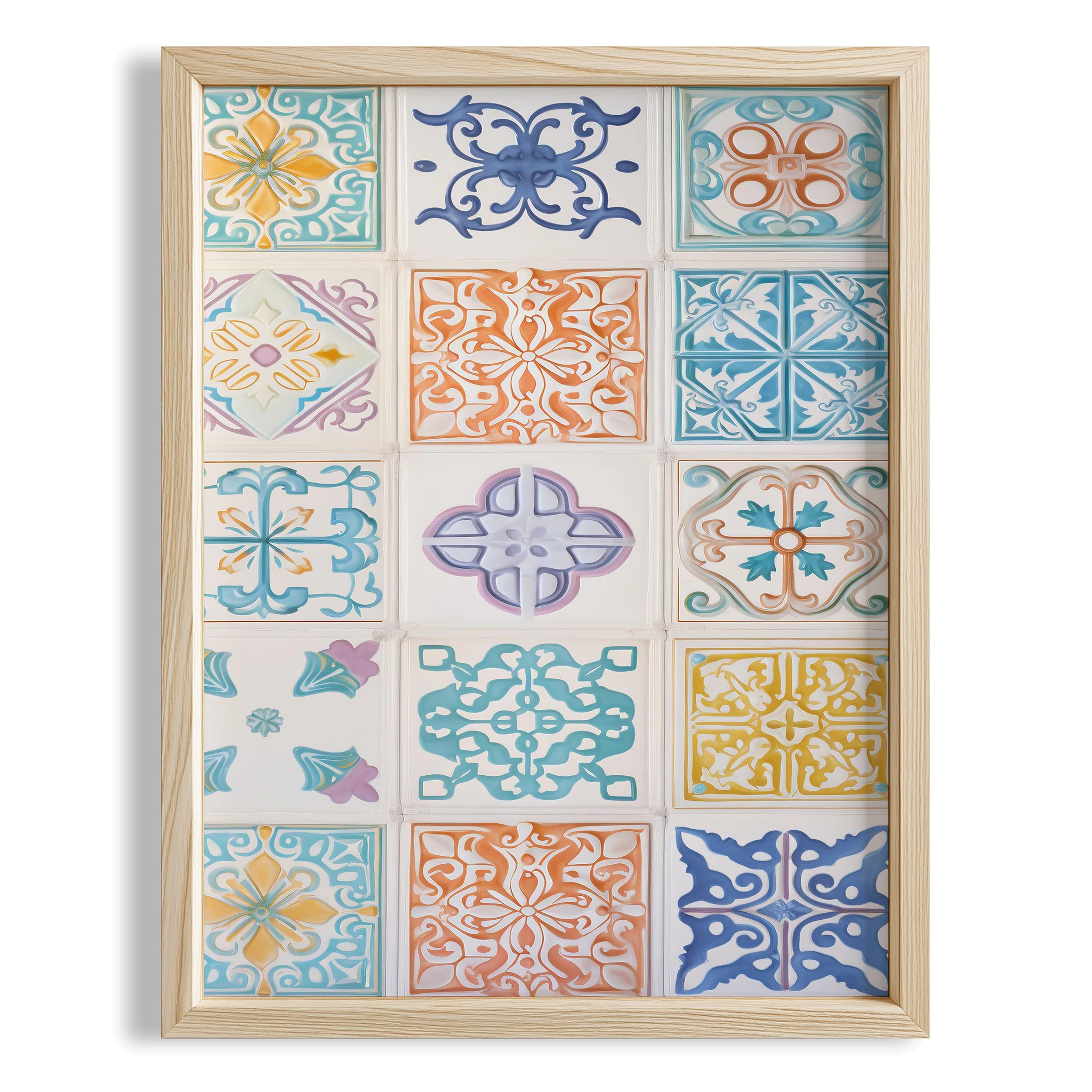 Akdeniz Seramik Deseni II Mutfak Duvar Tablosu