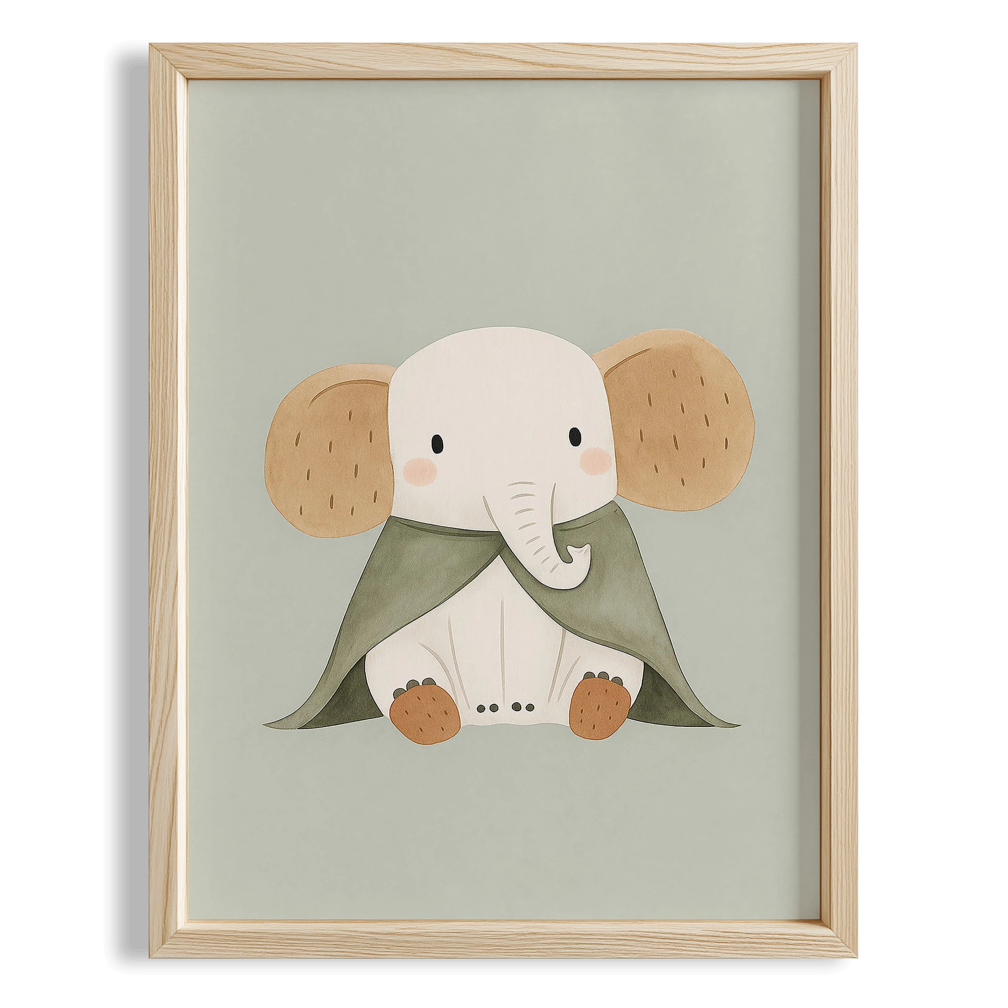 Sevimli Fil Hayvan Temalı Çocuk Odası Ahşap Tablo