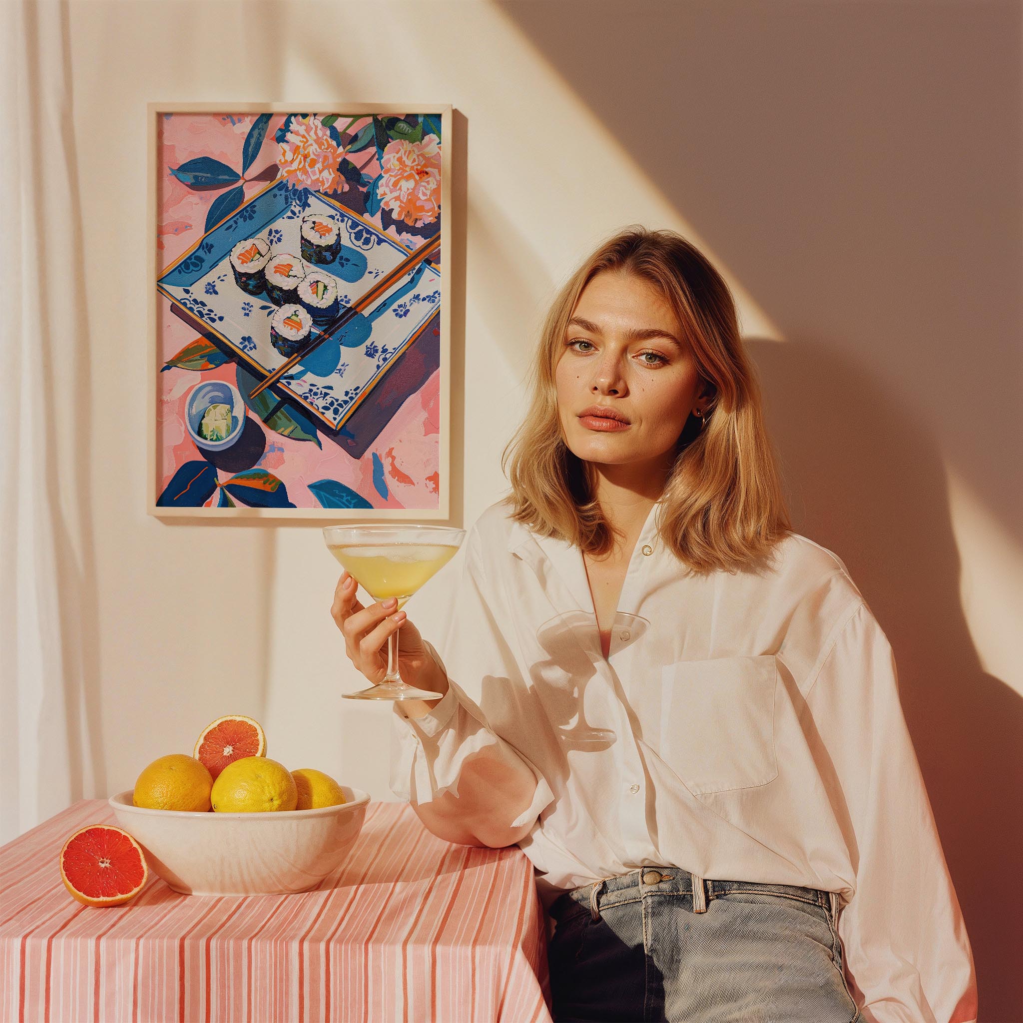 Sushi Tabağı Japon Sofrası Mutfak Duvar Tablosu