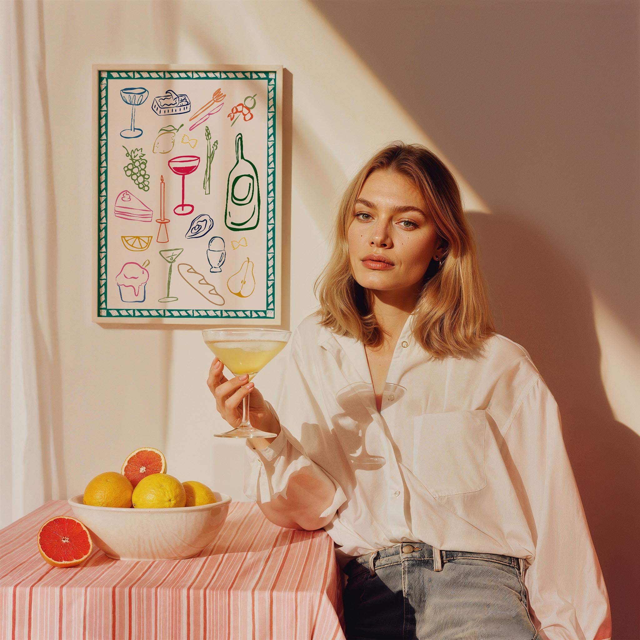 French Aperitif Akdeniz Fransız Koleksiyonu Mutfak Duvar Tablosu