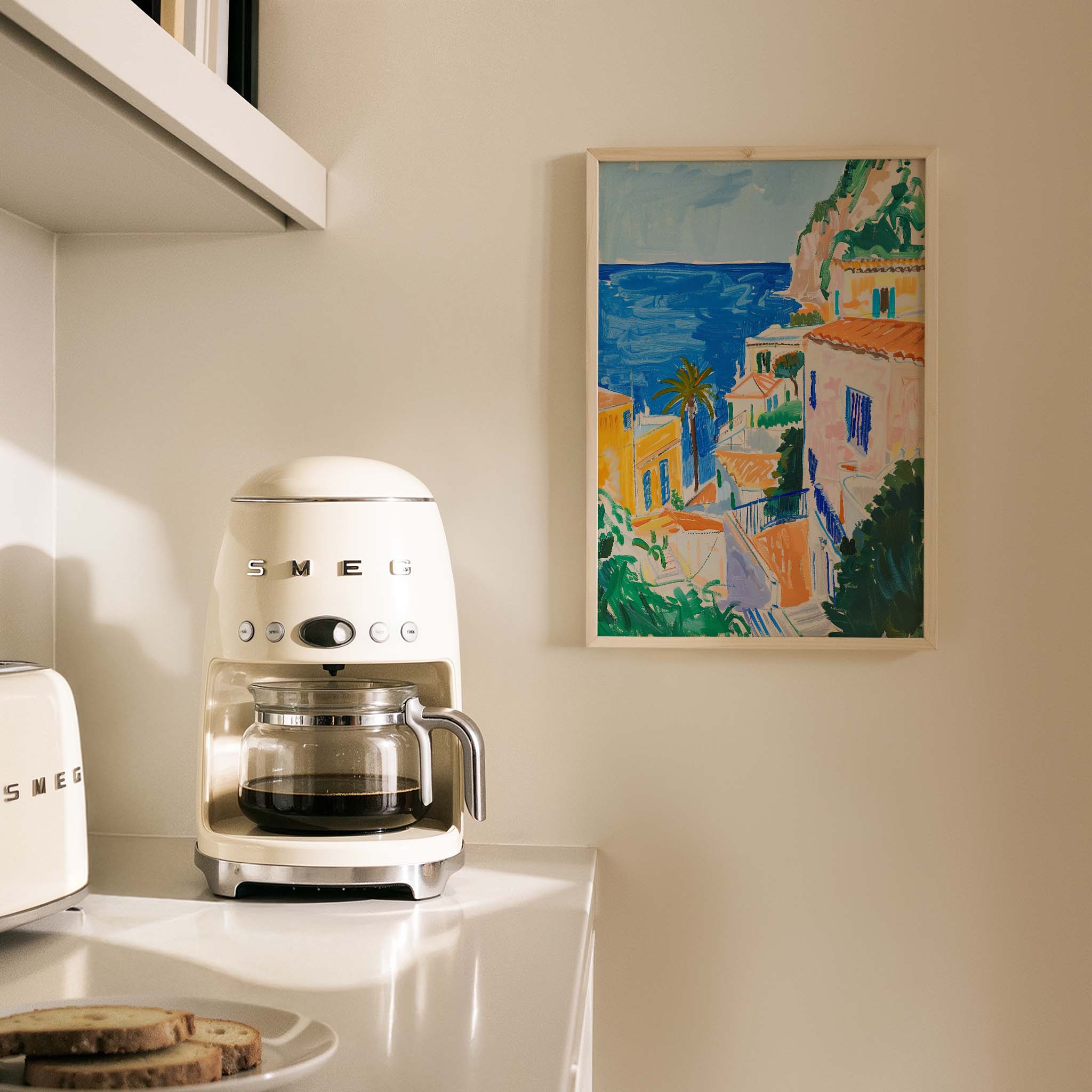 Positano Sahil Evleri Akdeniz İtalya Koleksiyonu Mutfak Duvar Tablosu