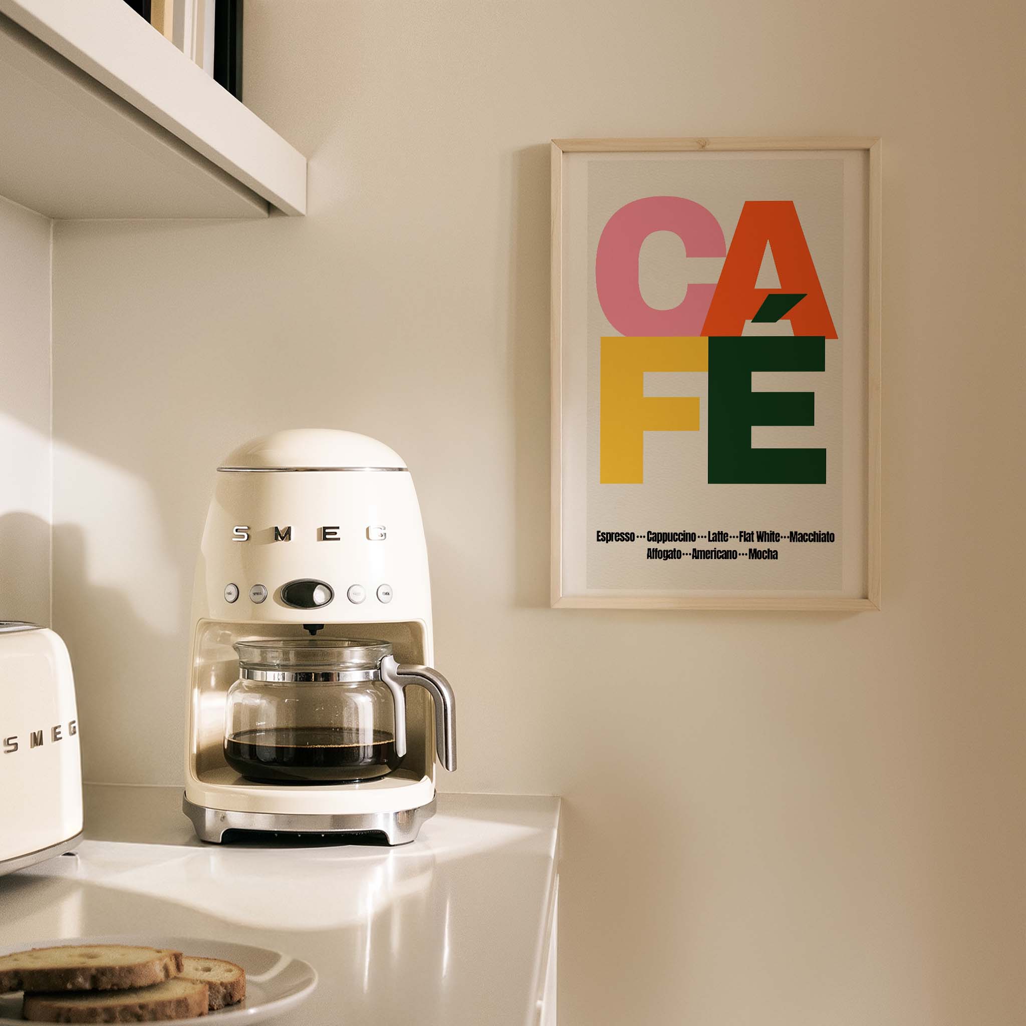 Cafe Tipografi Mutfak Duvar Tablosu