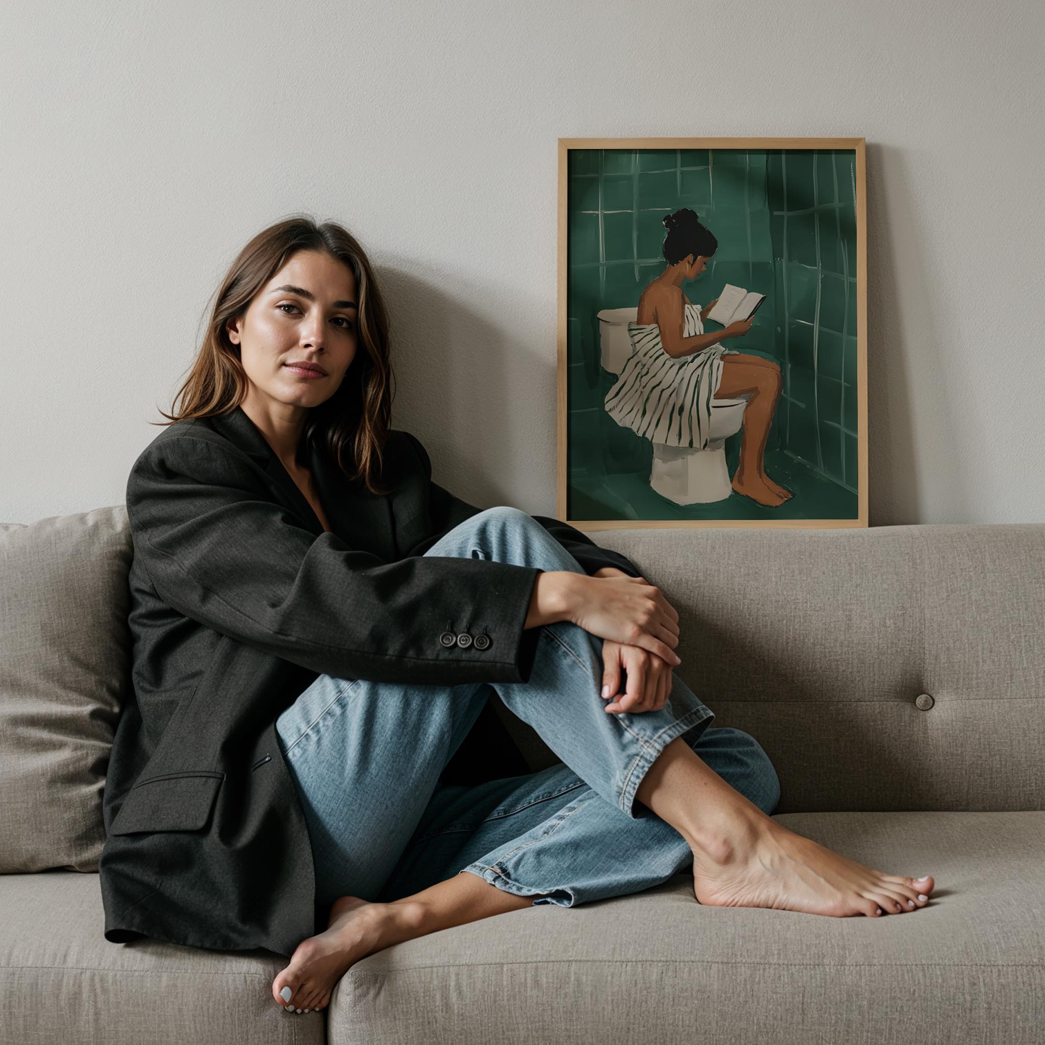 Banyo Okuması I - Yeşil Fayans