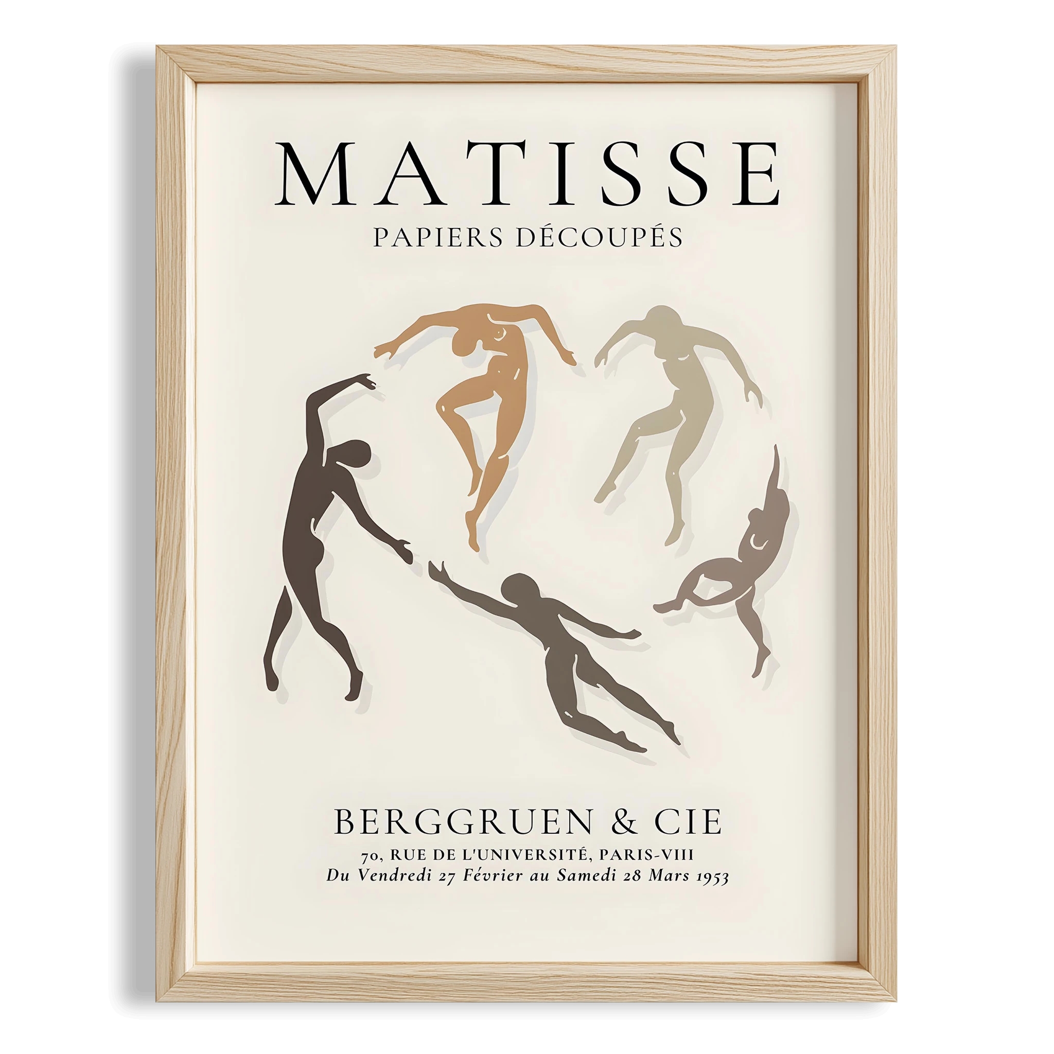 Matisse Kağıt Kesimleri Serisi Dans Minimalist Kahve Tonları I Duvar Tablosu