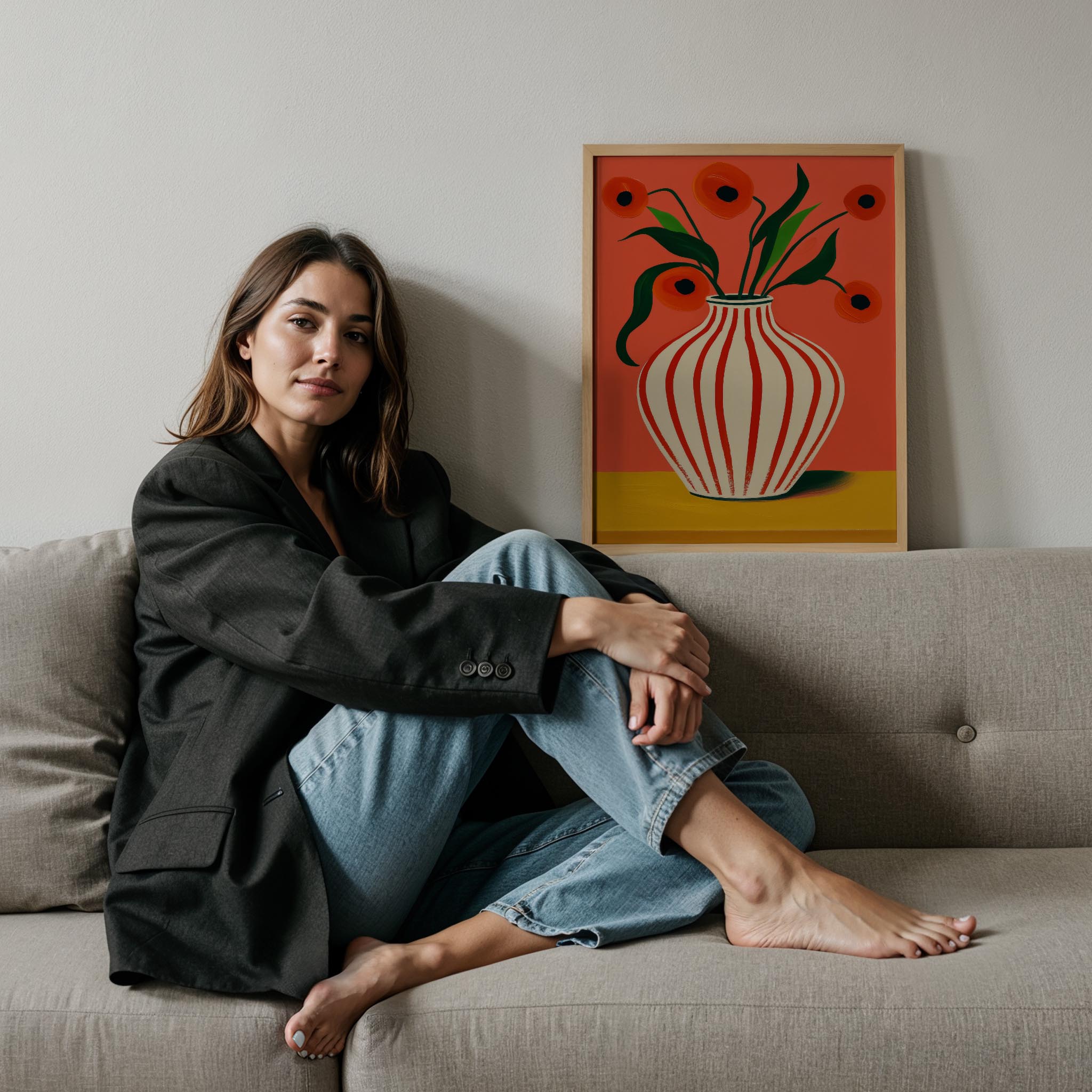 Vazo ve Çiçekler V - Kırmızı Gelincikler