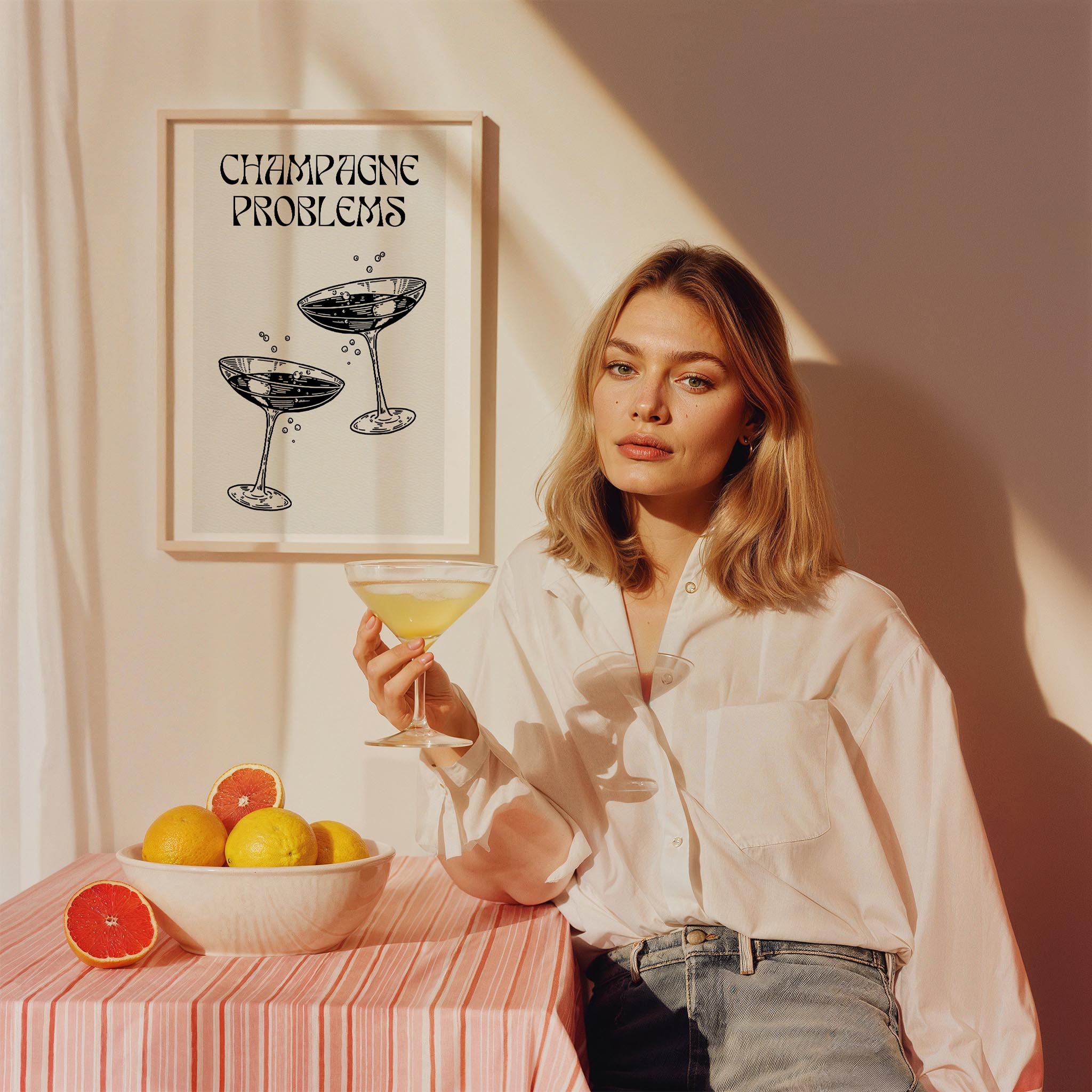 Şampanya Kokteyller Mutfak Duvar Tablosu