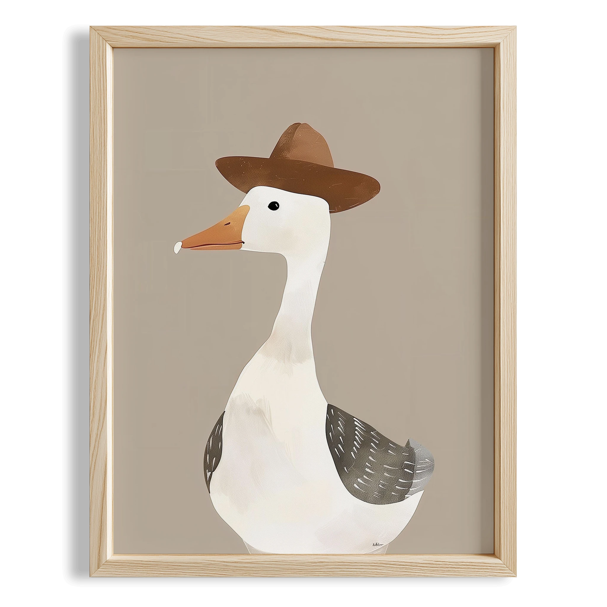 Kovboy Ördek II Bej Fonlu Erkek Çocuk Odası Ahşap Tablo