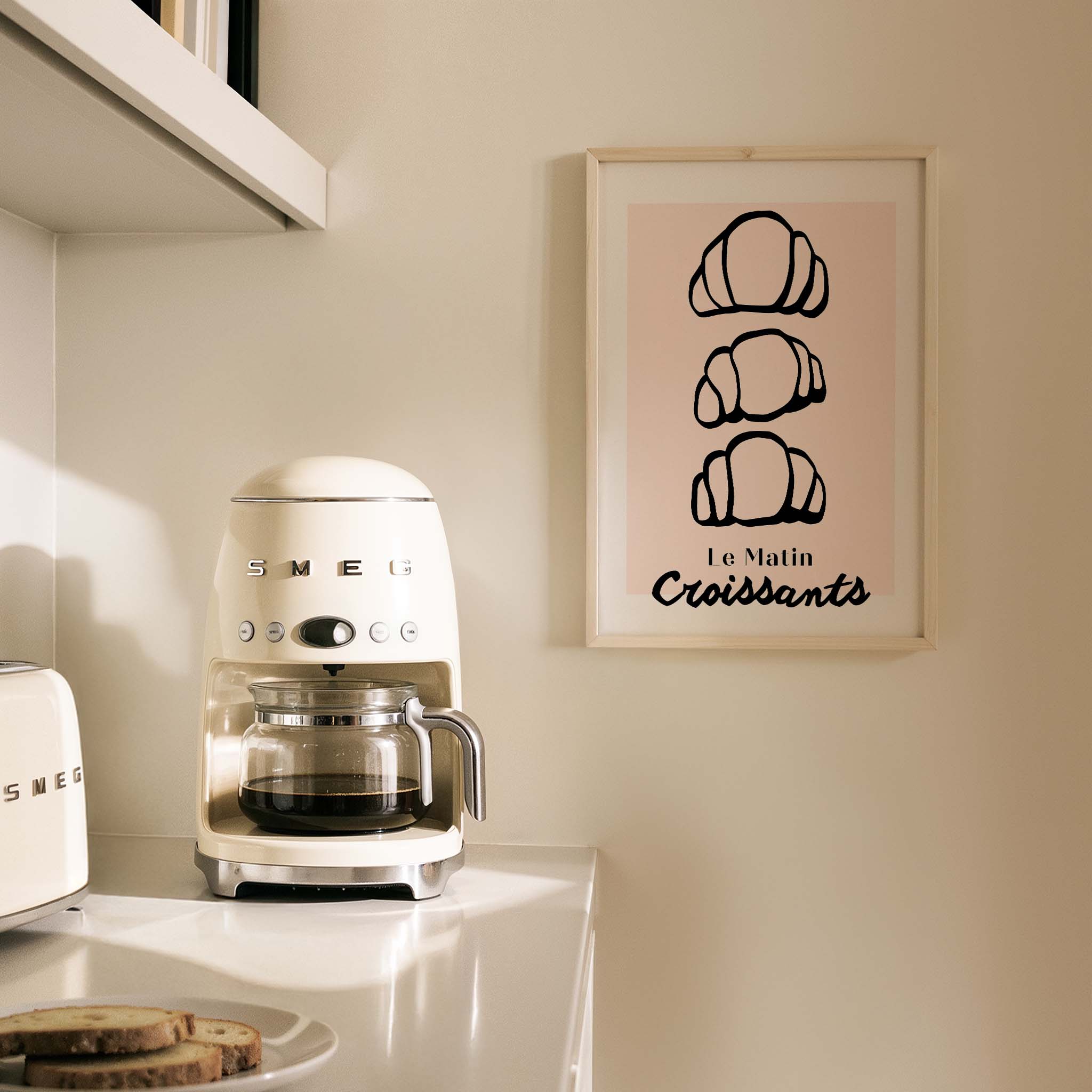 Le Matin Croissants Fransız Sabah Koleksiyonu Mutfak Duvar Tablosu III