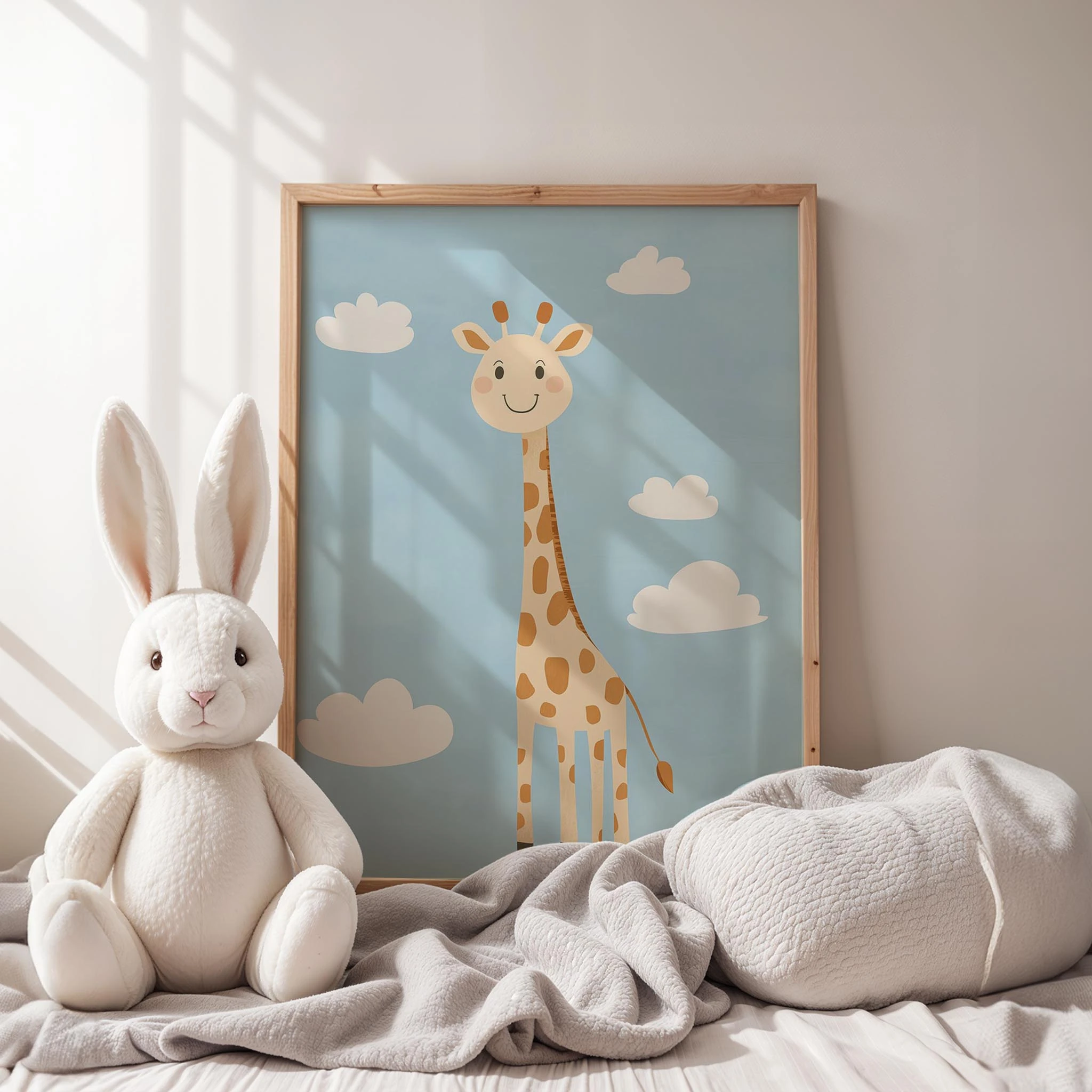 Sevimli Zürafa ve Bulutlar