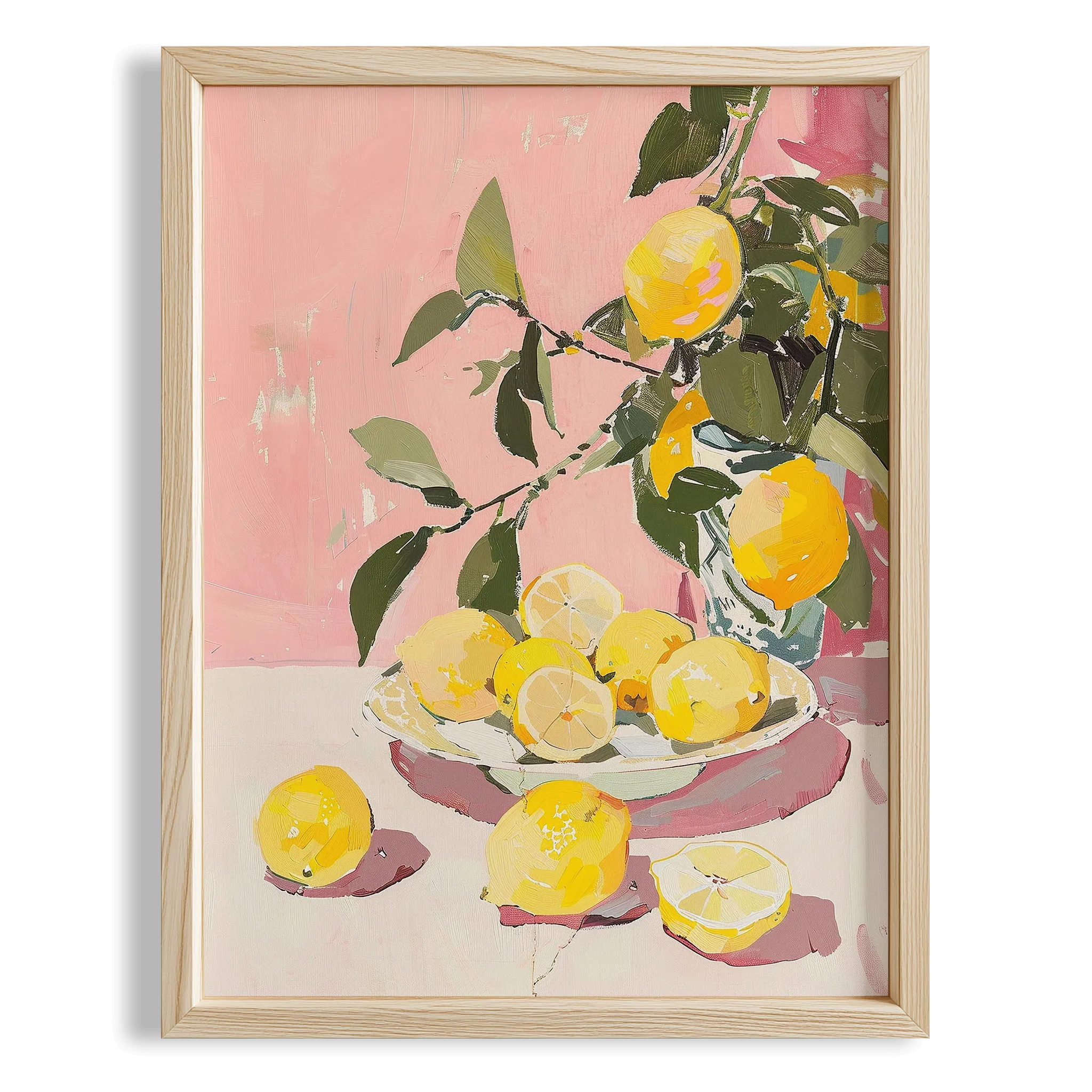 Limon Dalları Yağlı Boya İtalya Koleksiyonu Mutfak Duvar Tablosu