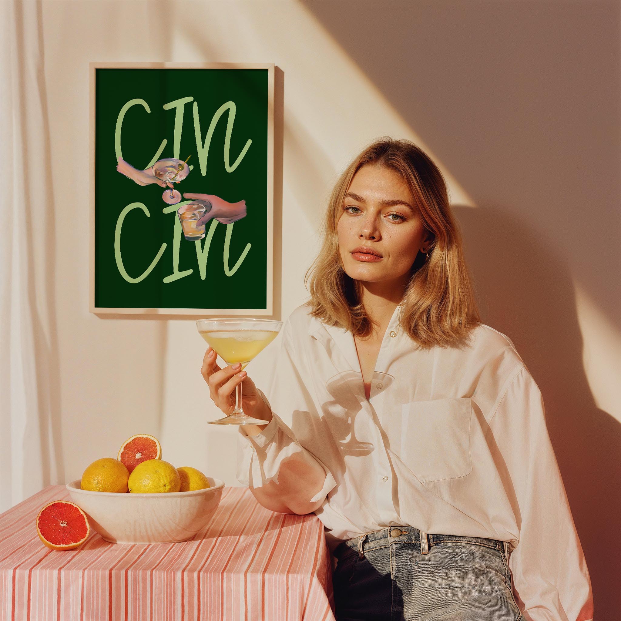 Cin Cin Şerefe Kokteyller Mutfak Duvar Tablosu III