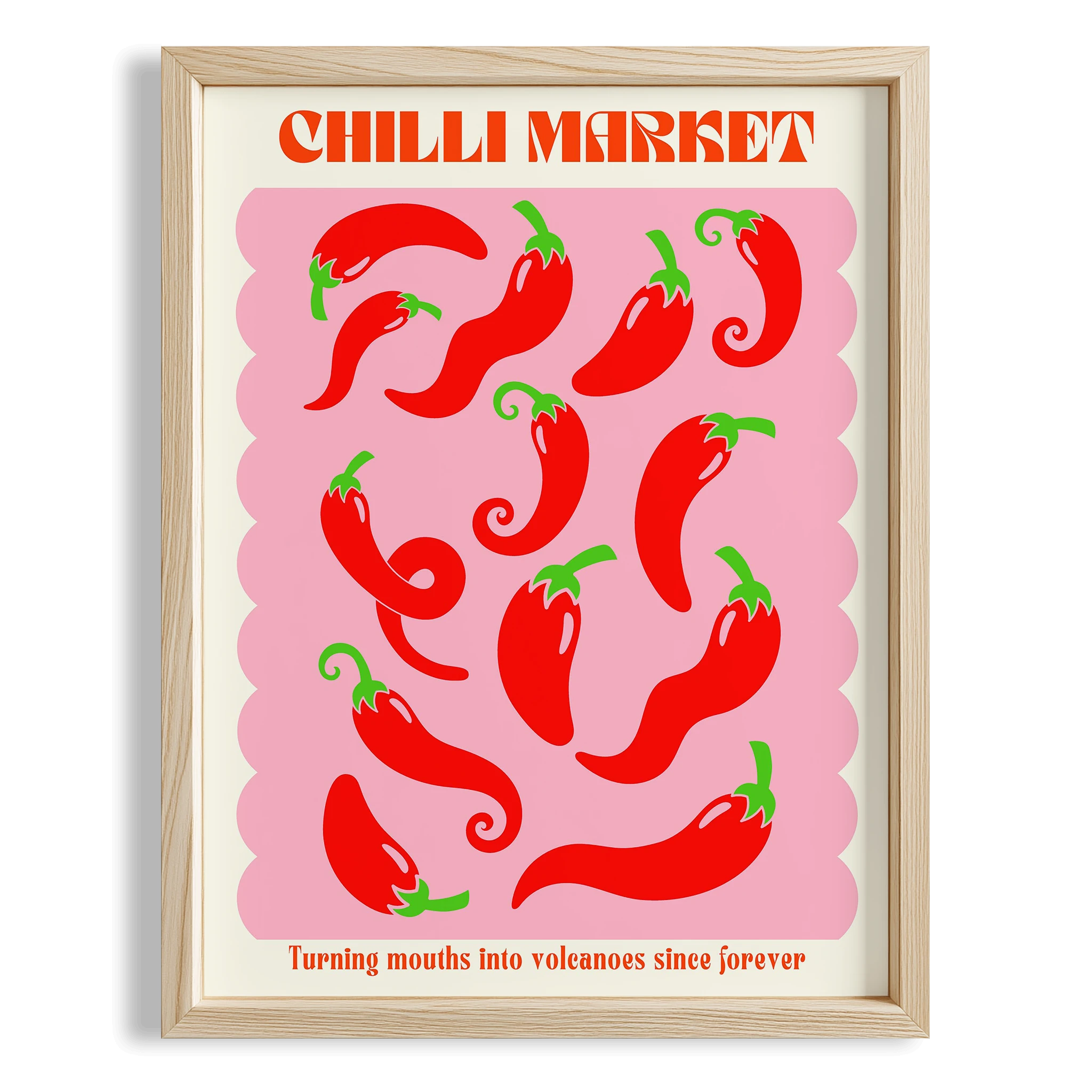 Chilli Market Acı Biber Sebzeler Mutfak Duvar Tablosu