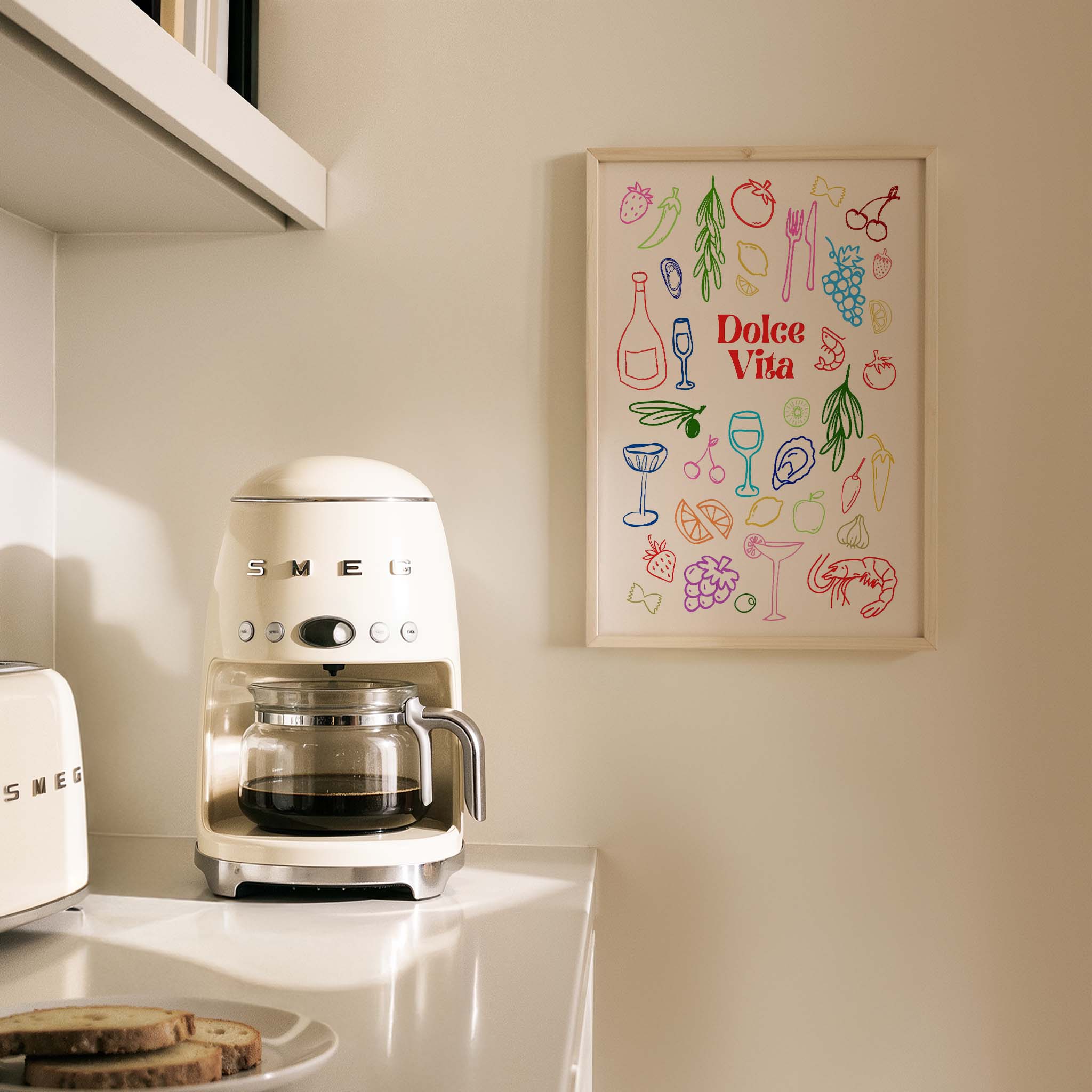 La Dolce Vita Akdeniz İtalya Koleksiyonu Mutfak Duvar Tablosu II