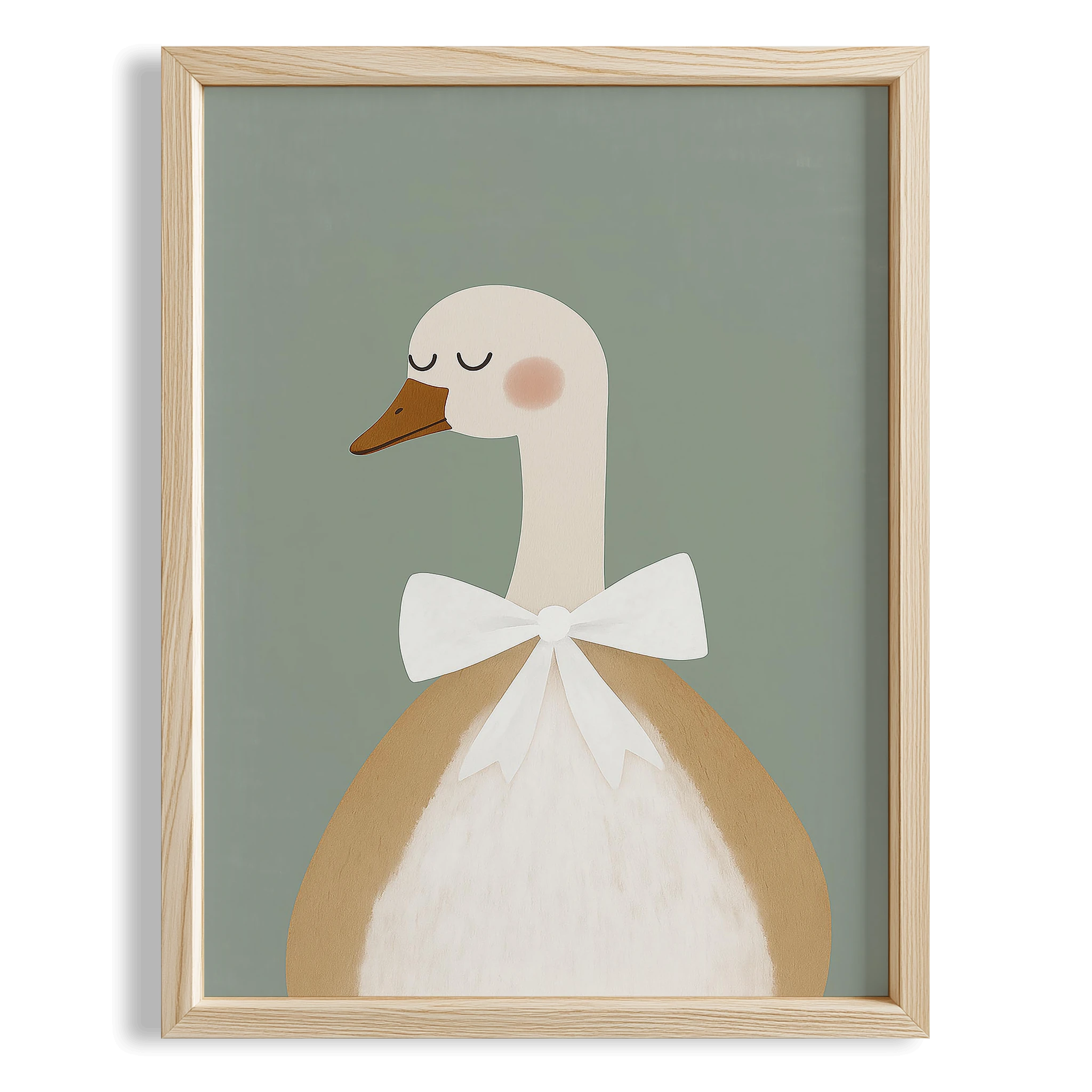 Sevimli Papyonlu Ördek Çocuk Odası Ahşap Tablo