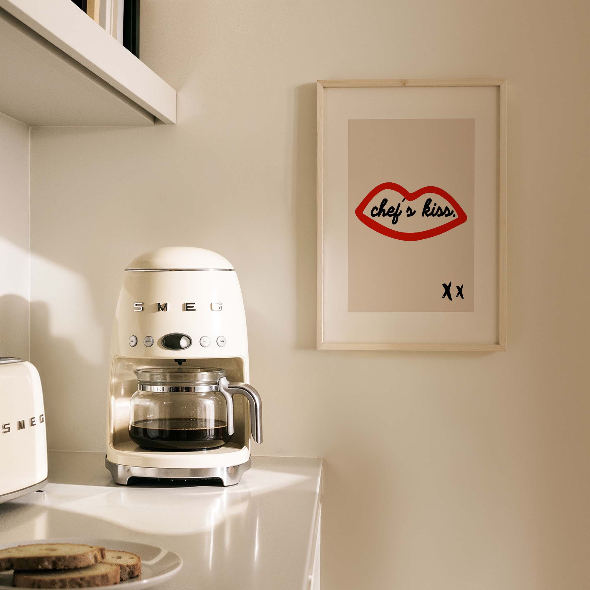 Chef’s Kiss Şefin Öpücüğü Tipografi Mutfak Duvar Tablosu